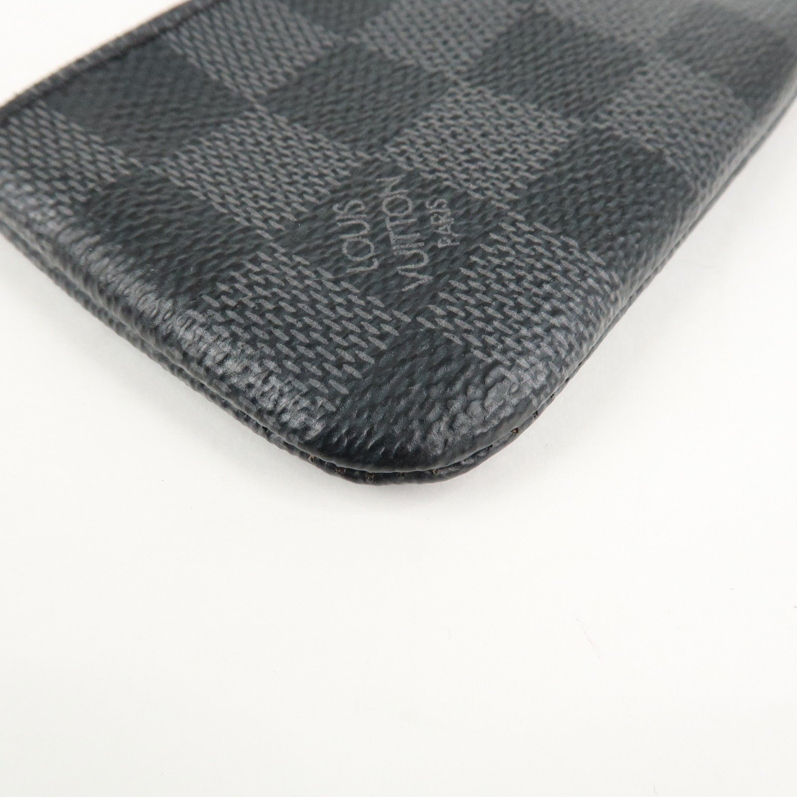 Louis Vuitton Damier Graphite Pochette Cles Coin Case Black N60155 Used