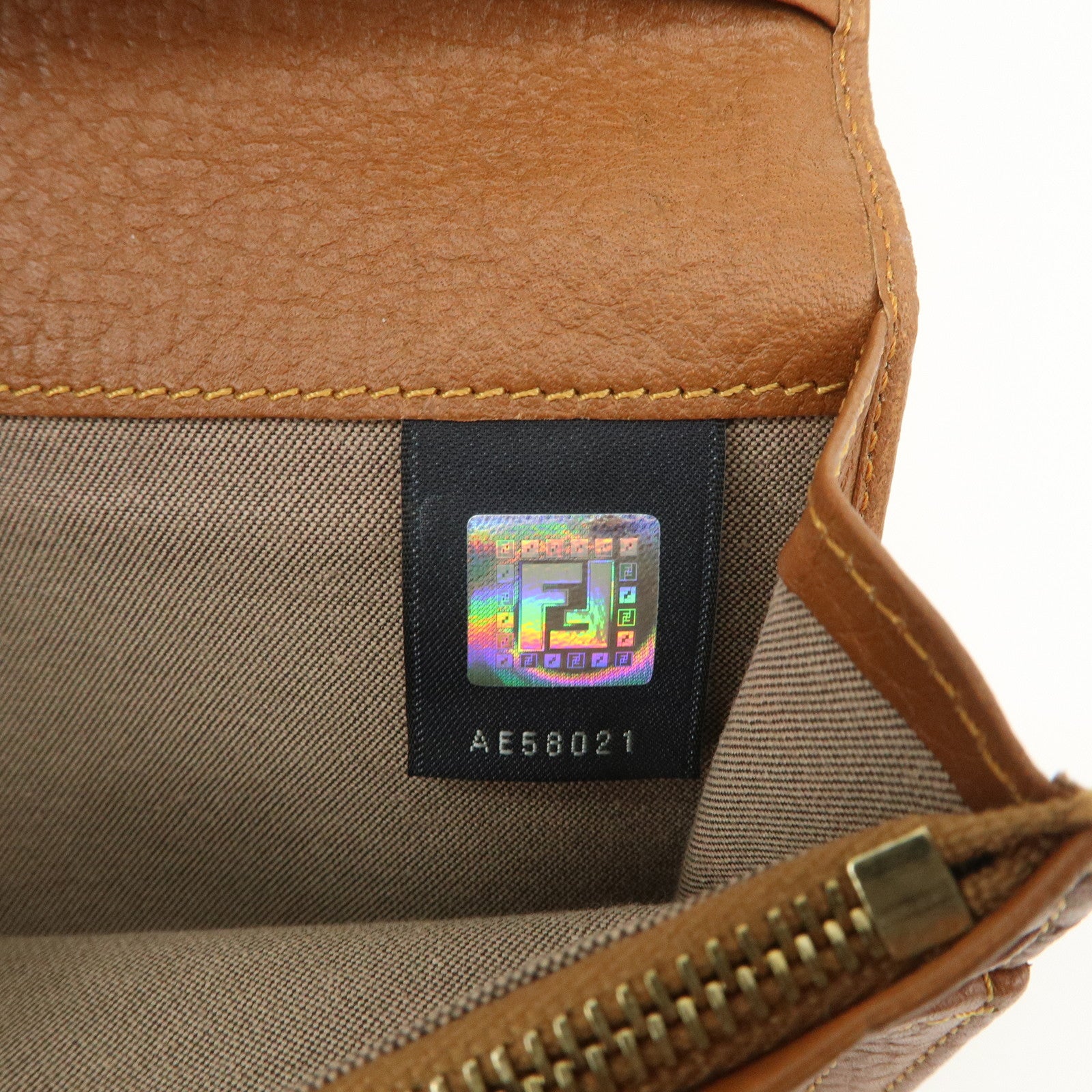 FENDI Zucchino Canvas Long Flap Wallet Camel 8M0179