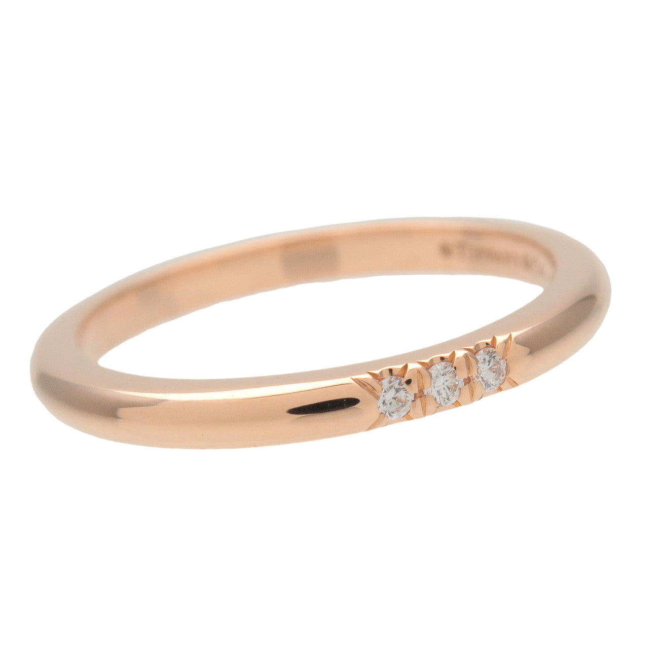 Tiffany & Co Classic Band 3P Diamond Ring K18PG 750PG US5-5.5 EU50 Rose Gold
