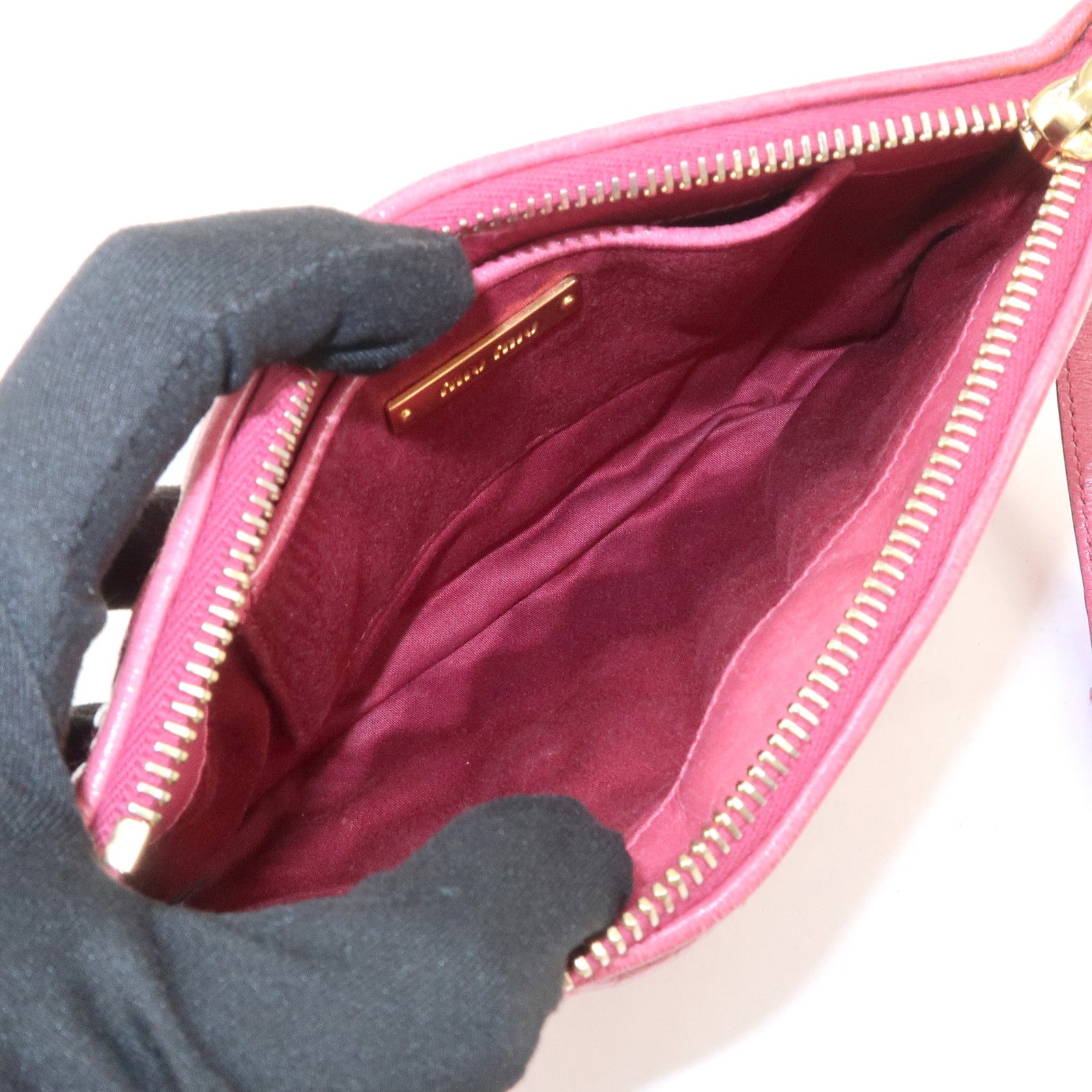 MIUMIU Leather 2Way Shoulder Crossbody Bag Clutch Bag Pink Used