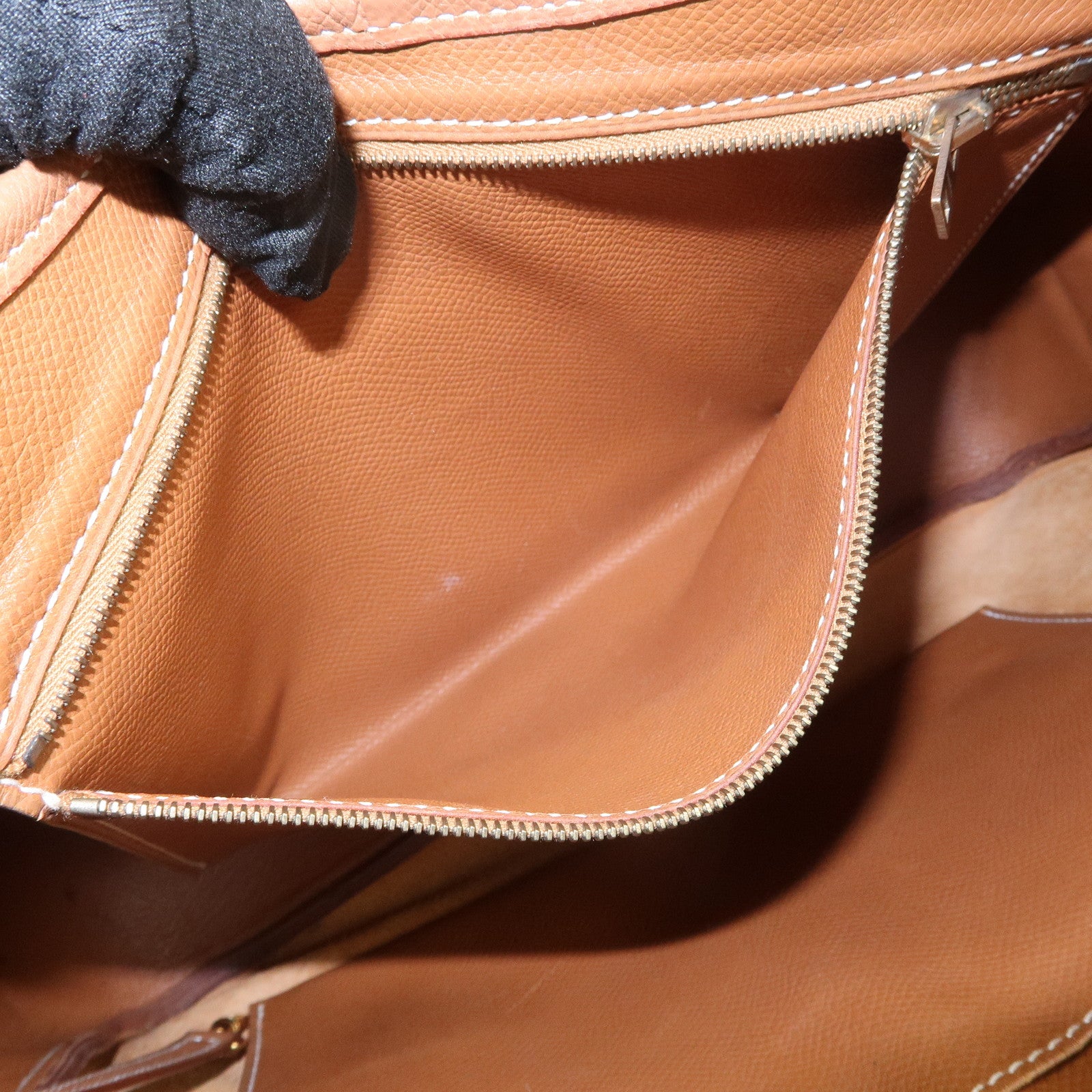 HERMES Sac Courchevel Leather Shoulder Bag A Stamped Gold