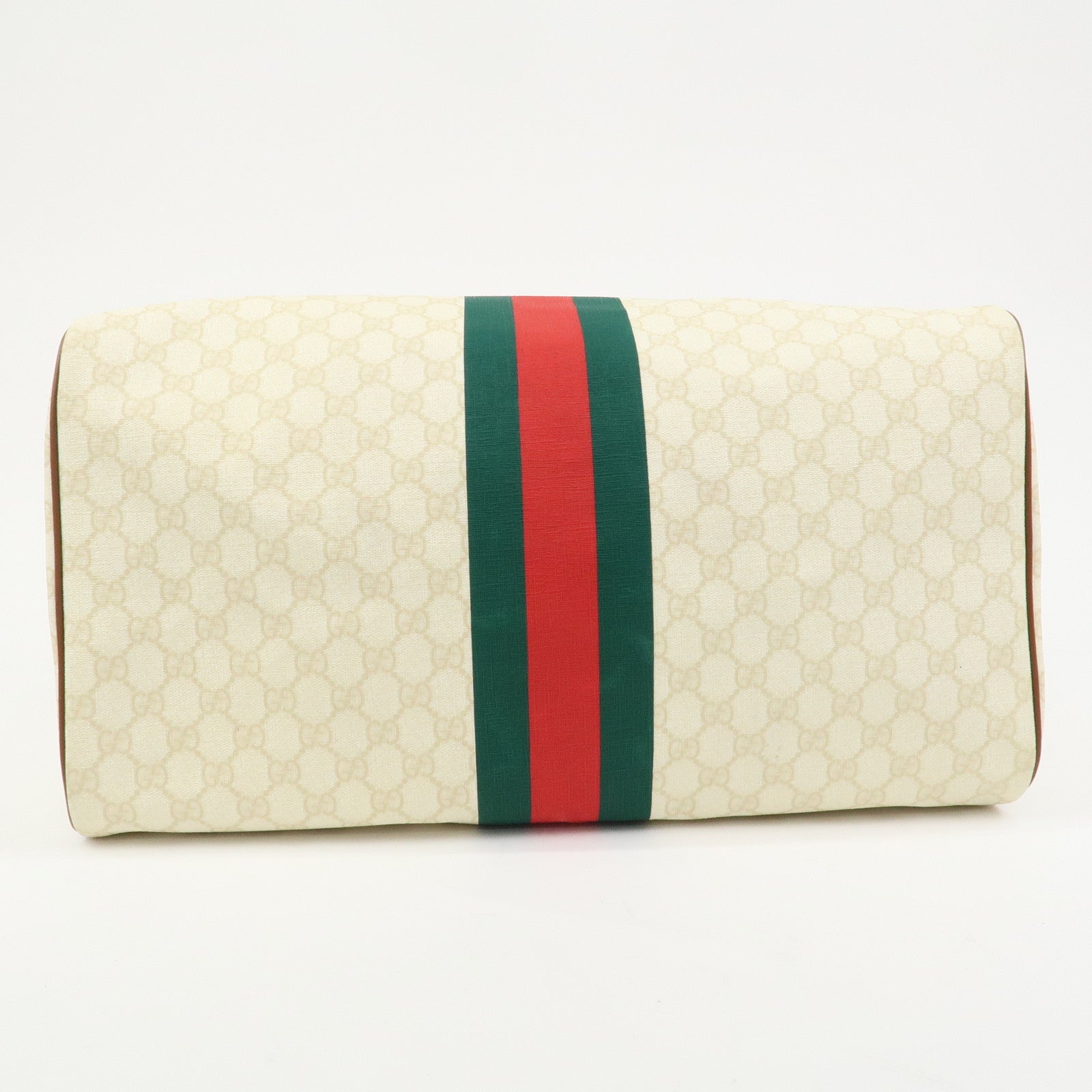 GUCCI Sherry GG Supreme Leather Boston Bag Ivory 189688
