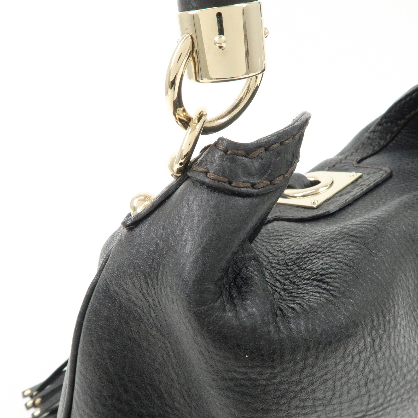 GUCCI Guccissima Leather 2Way Shoulder Bag Black 185566