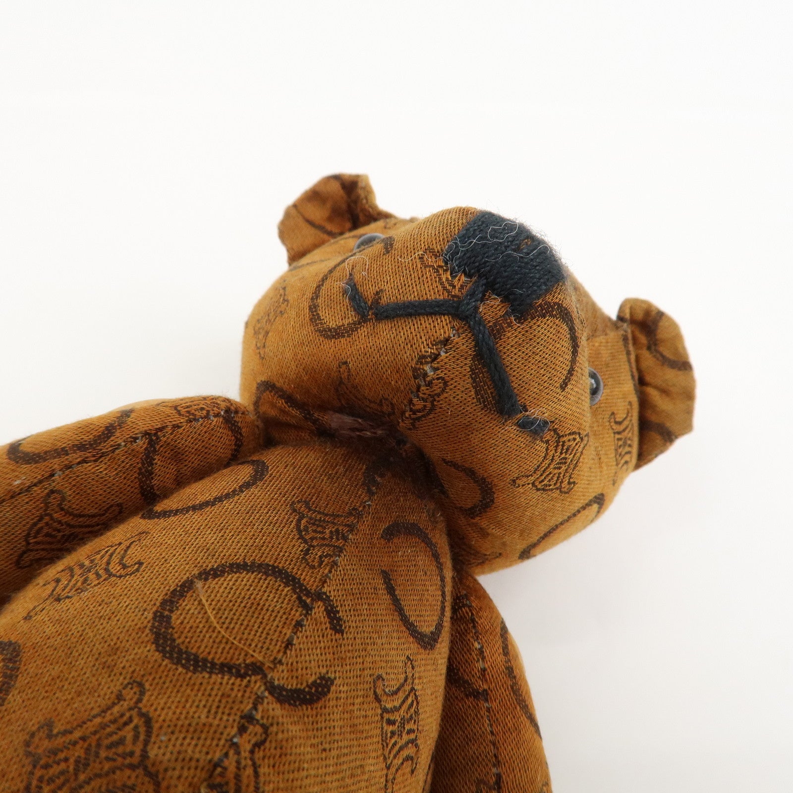 CELINE C Macadam Canvas Leather Teddy Bear Stuffed Animal Brown