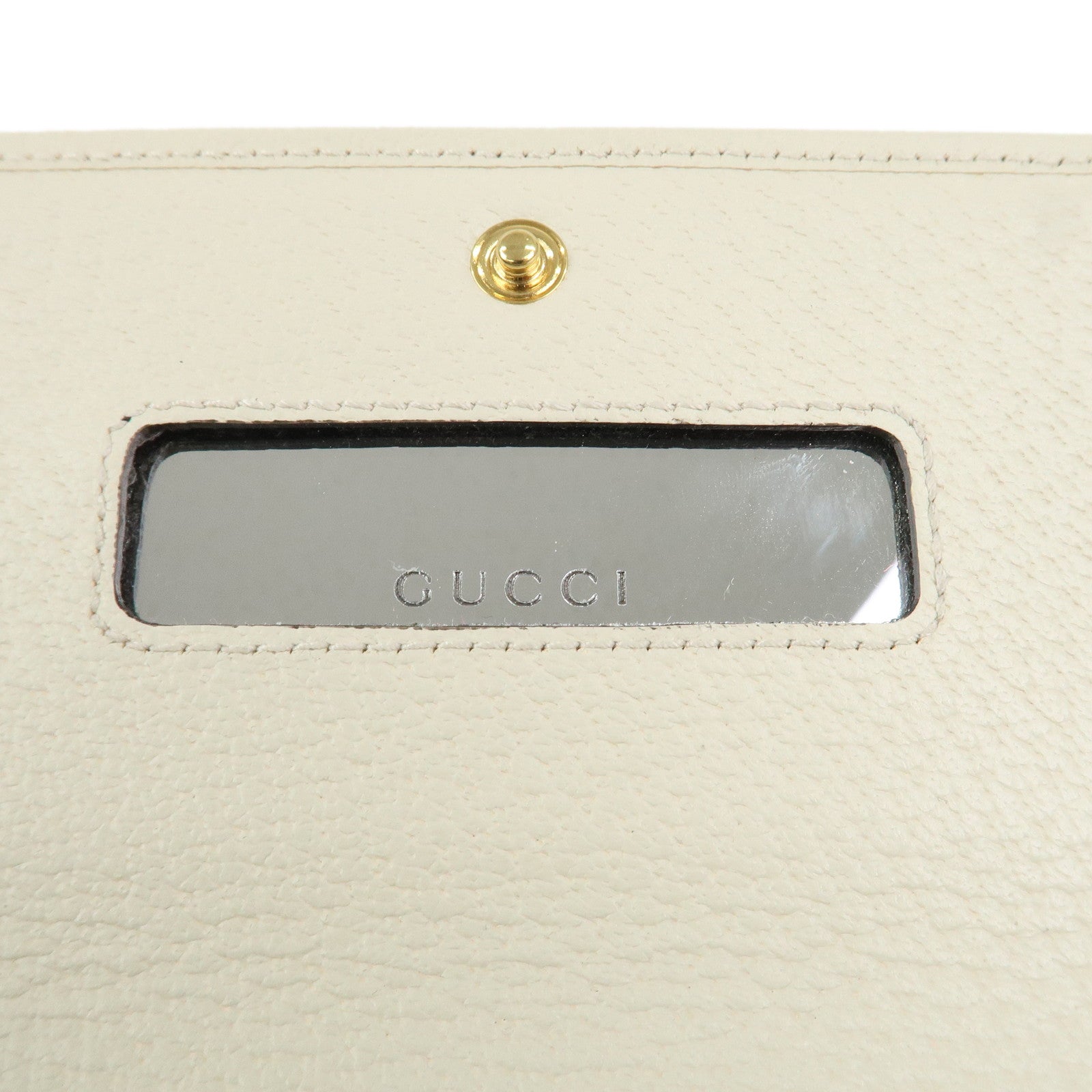 GUCCI GG Marmont Sherry Leather Chain Wallet WOC Ivory 546592