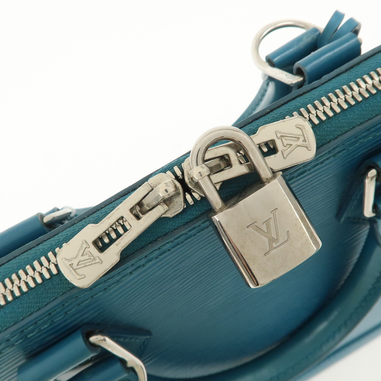 Louis Vuitton Epi Alma PM Hand Bag Cyan Blue M40624