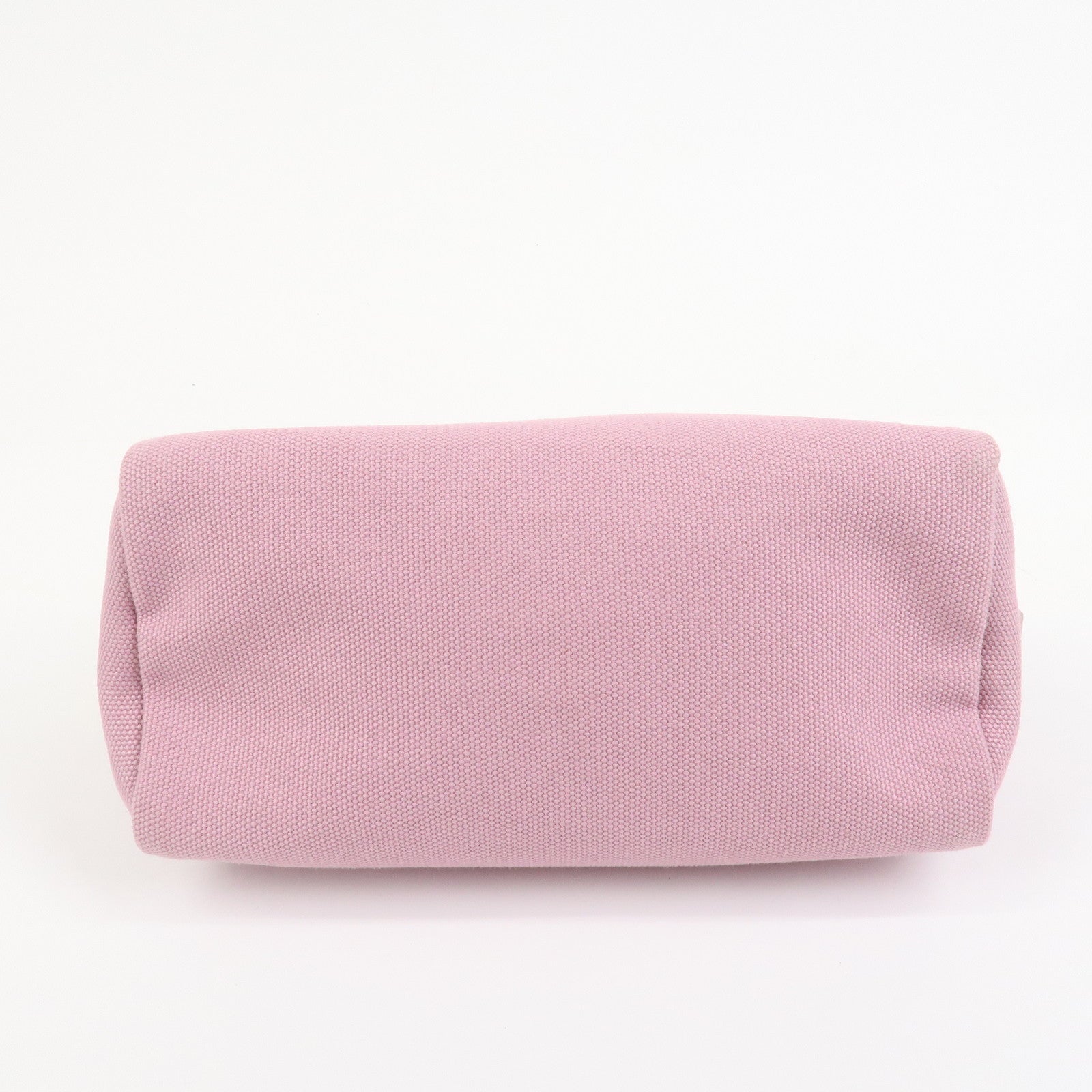 PRADA Logo Canapa Canvas Cosmetic Pouch Makeup Bag Pink 1NA693