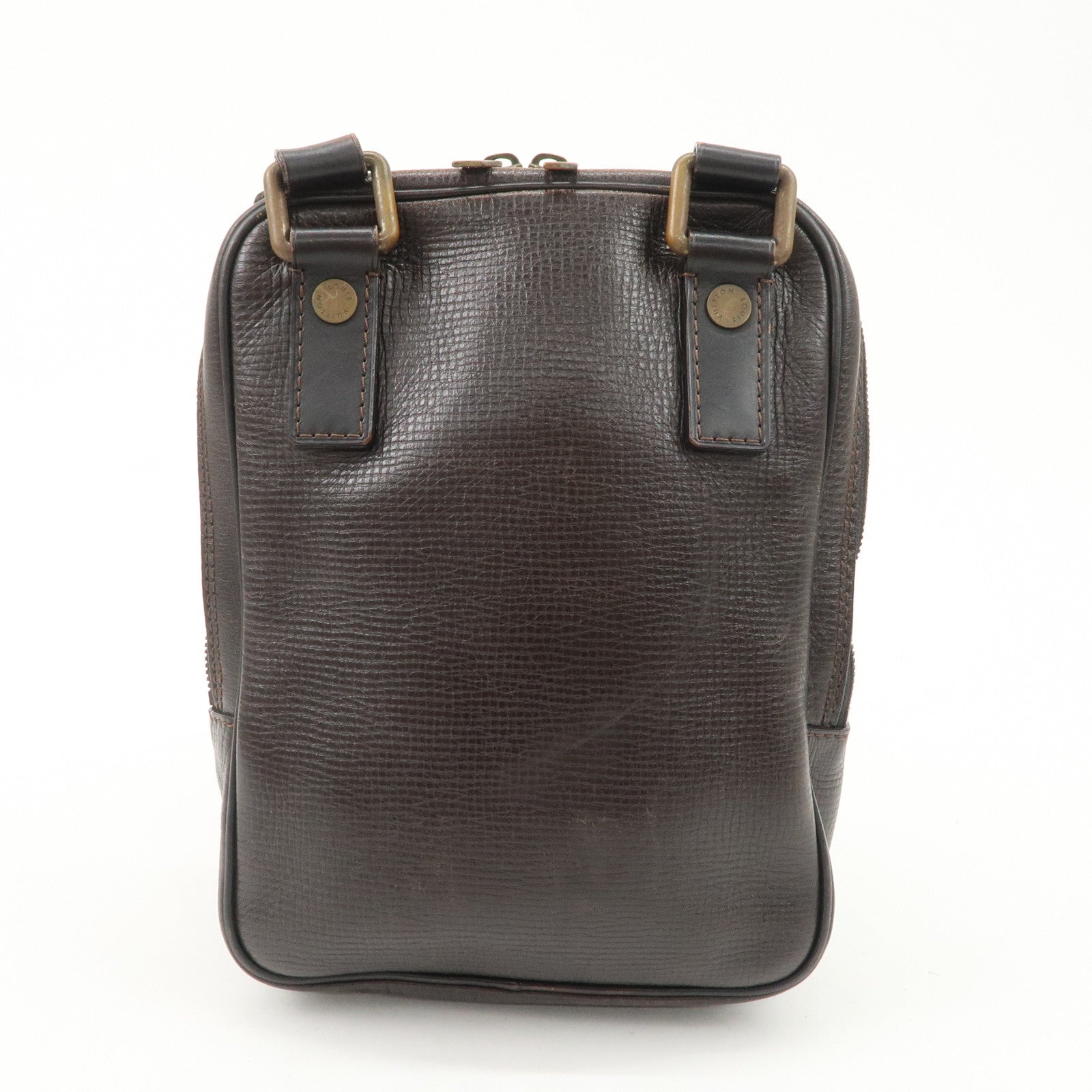 Louis Vuitton Utah Leather Irokuwa Crossbody Bag Cafe M92534 Used