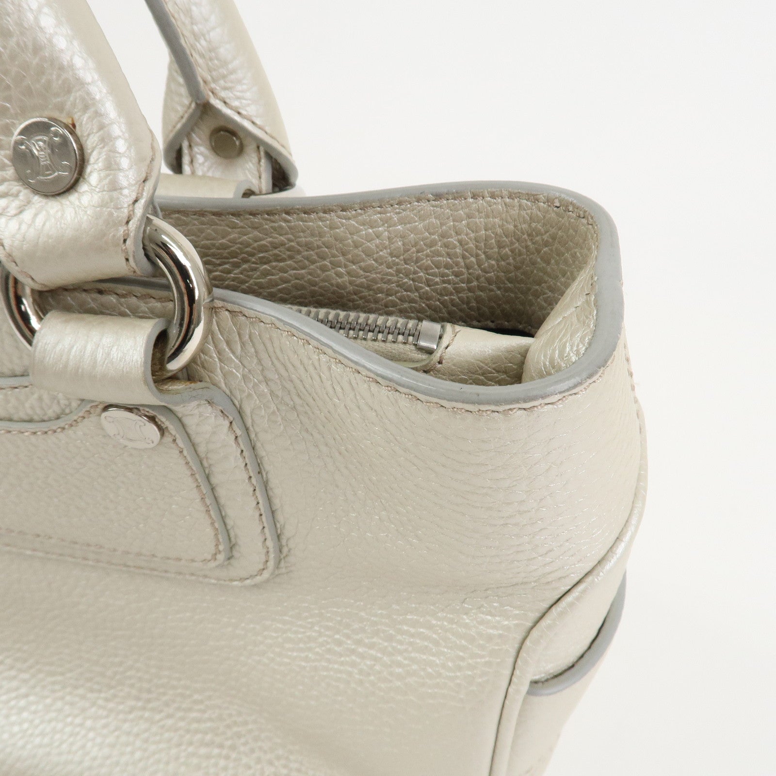 CELINE Macadam Engraved Leather Boogie Bag Hand Bag Gold