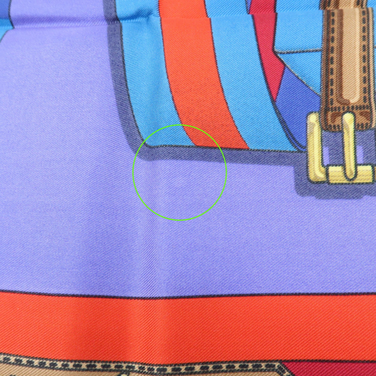 HERMES Carre 90 Silk 100% Scarf J.METZ Les Sangles Purple