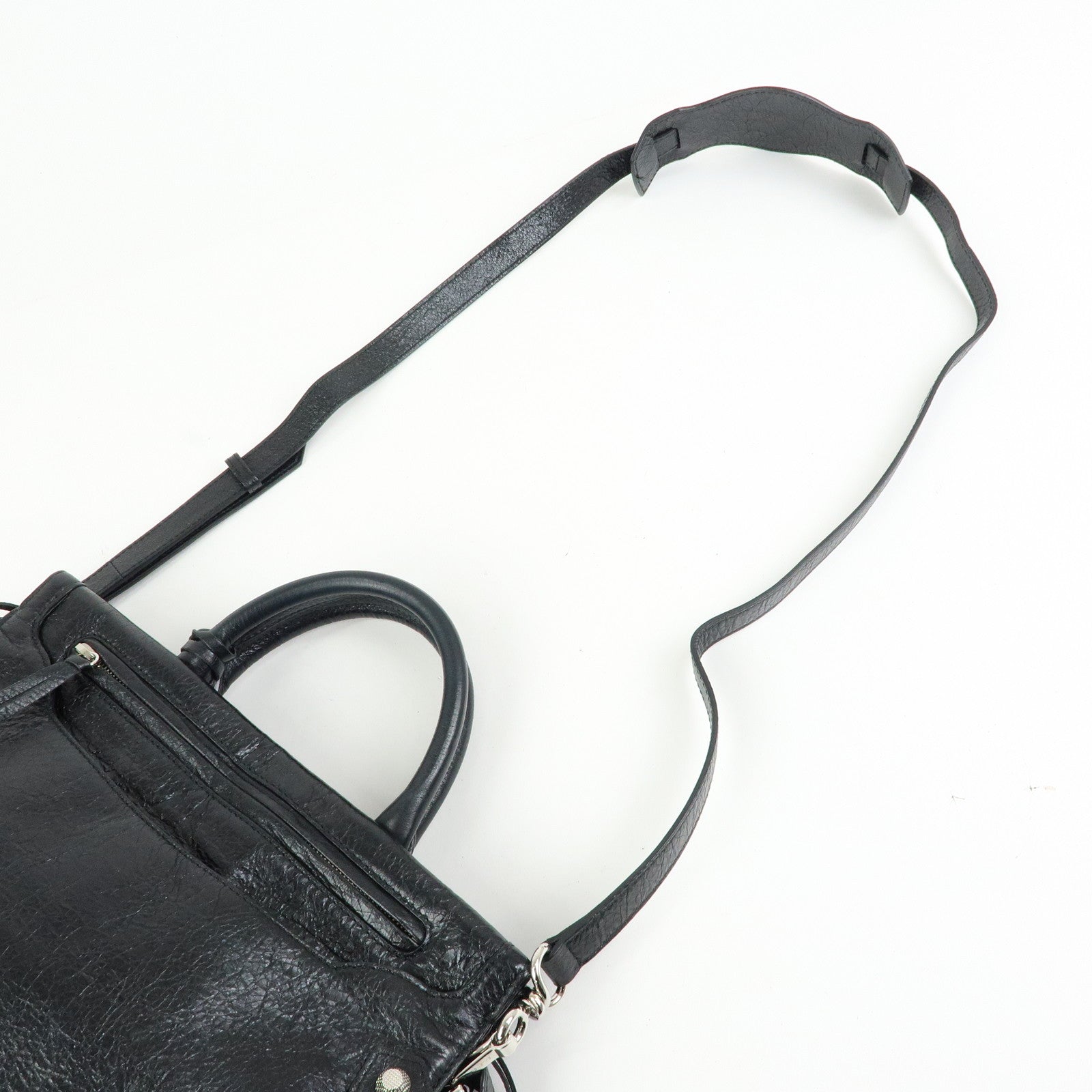 BALENCIAGA Padlock All Afternoon Mute City 2Way Bag Black 443698