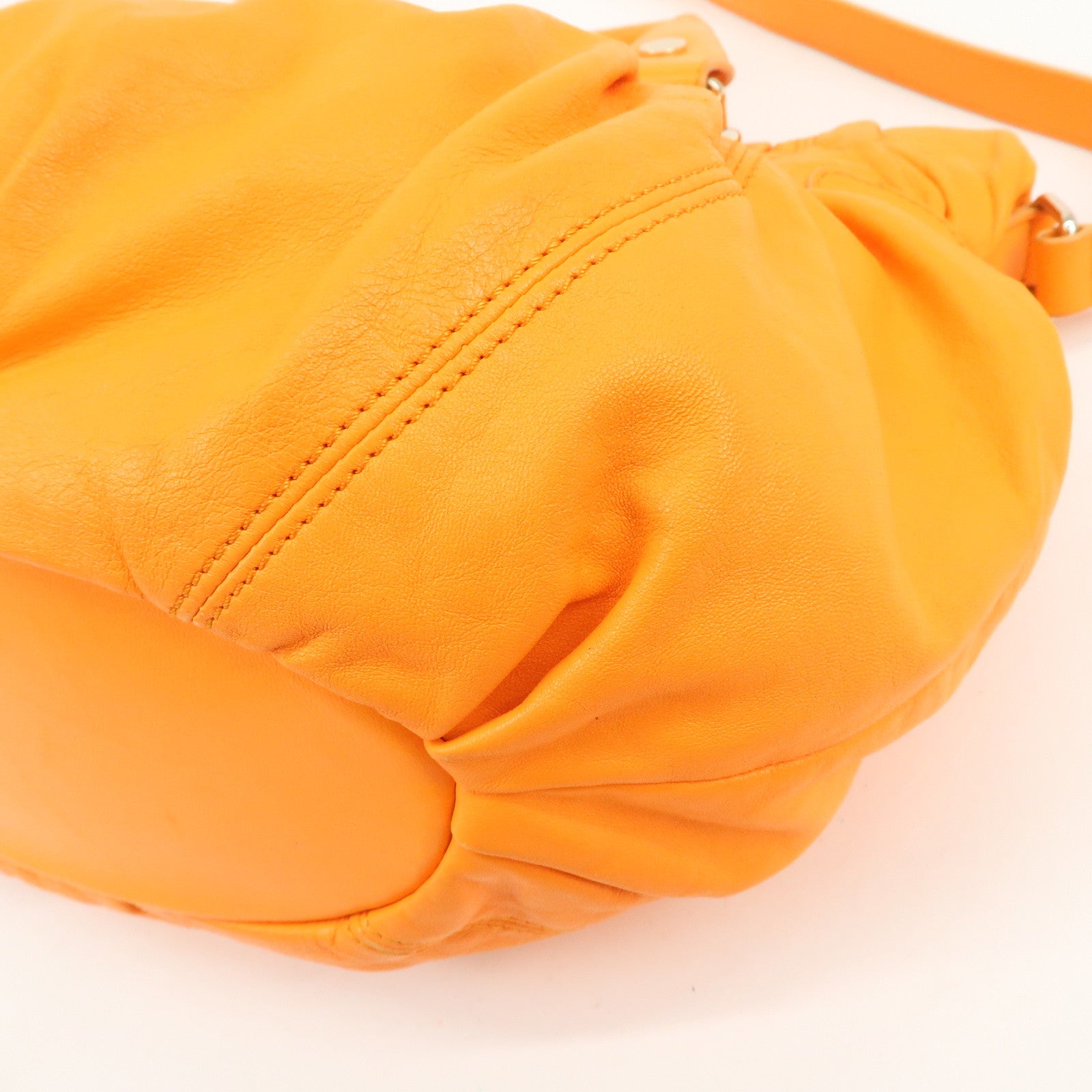 CELINE Macadam Leather 2Way Bag Hand Bag Shoulder Bag Orange
