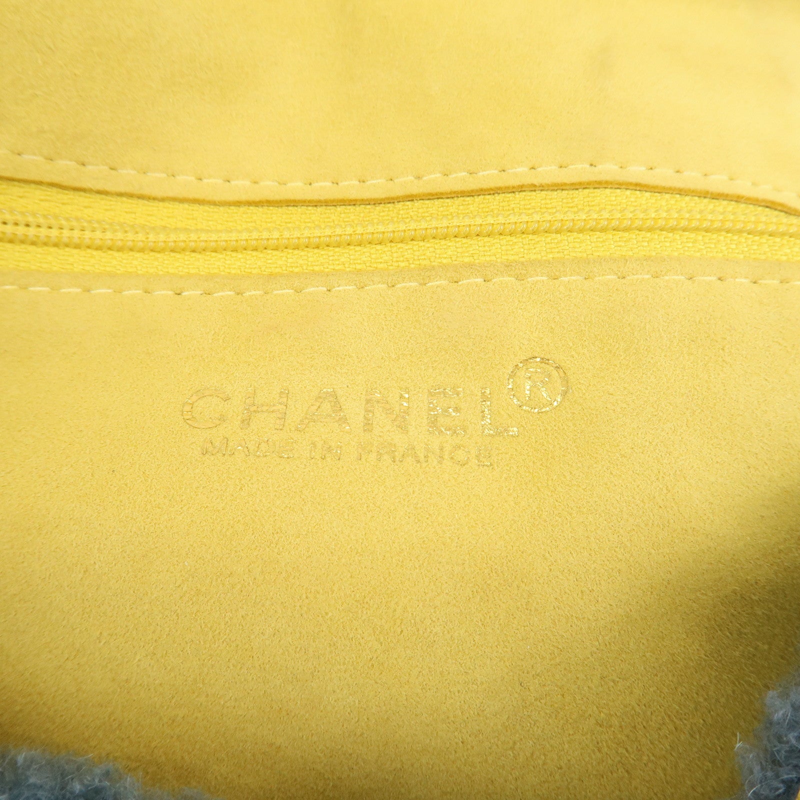 CHANEL COCO Mark Mouton Clutch Bag Yellow Blue
