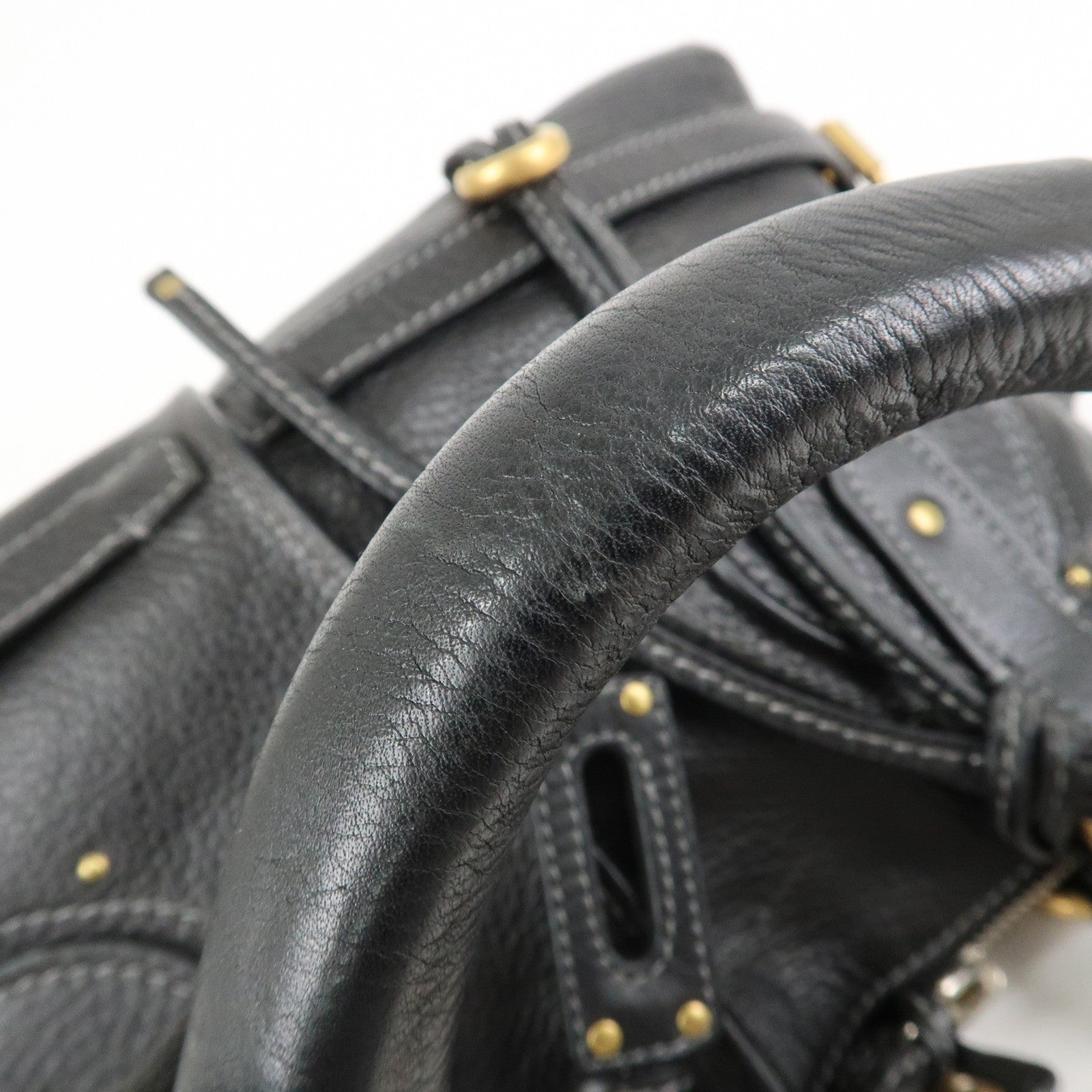 Chloe Paddington Leather Hand Bag Shoulder Bag Black Gold Hardware