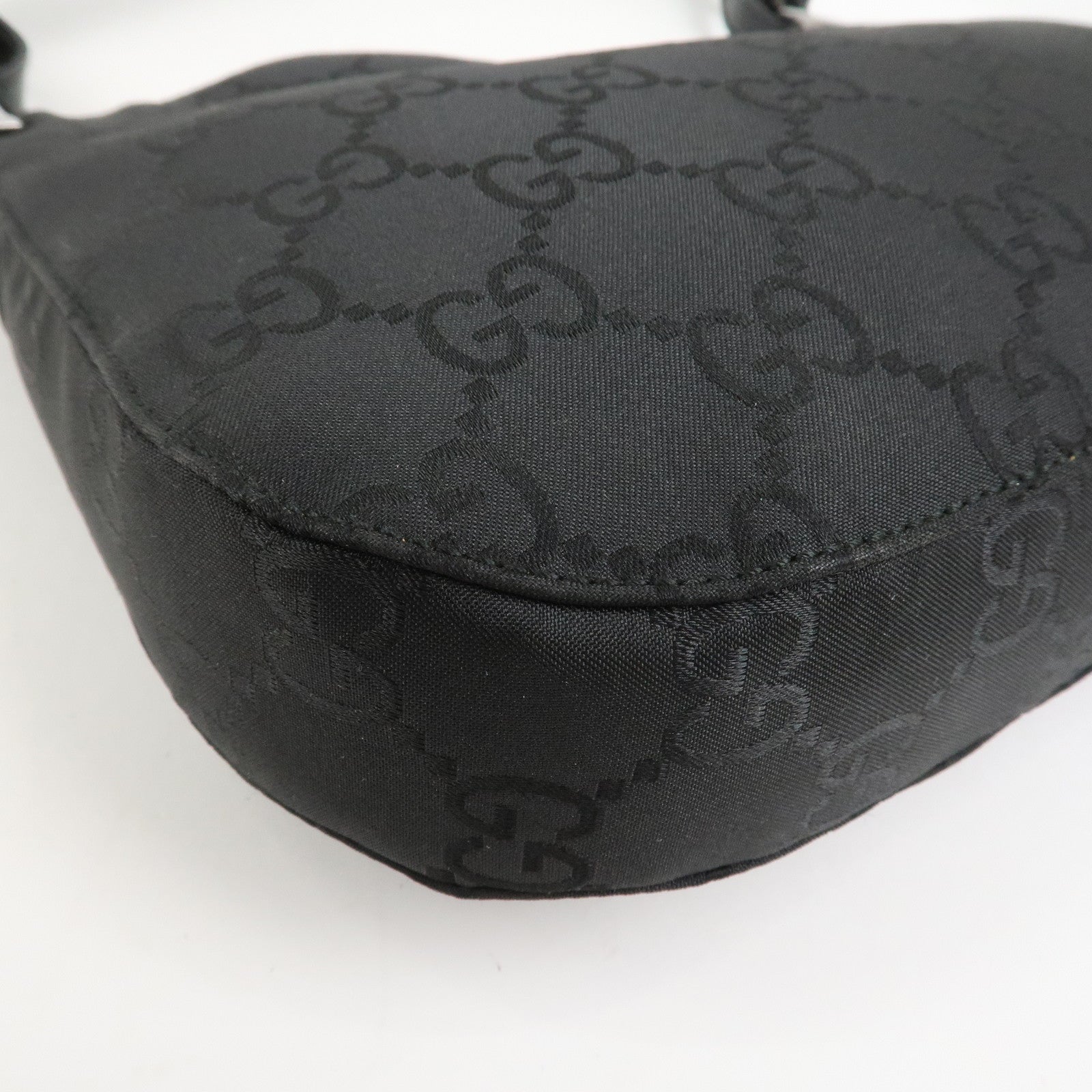 GUCCI GG Monogram Nylon Leather Shoulder Bag Black 001・3193