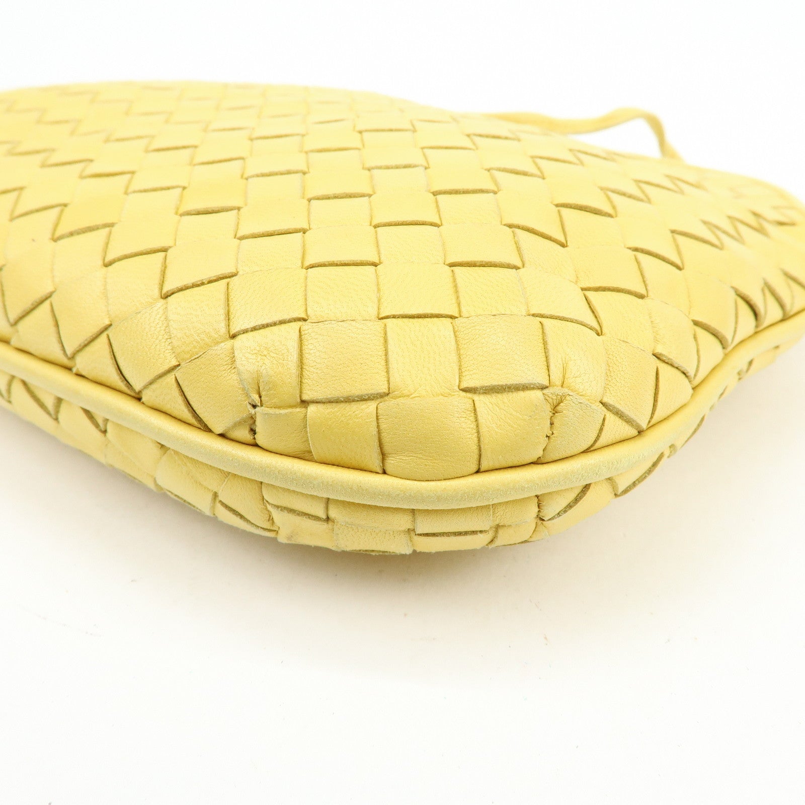 BOTTEGA VENETA Intrecciato Leather Shoulder Crossbody Bag Yellow