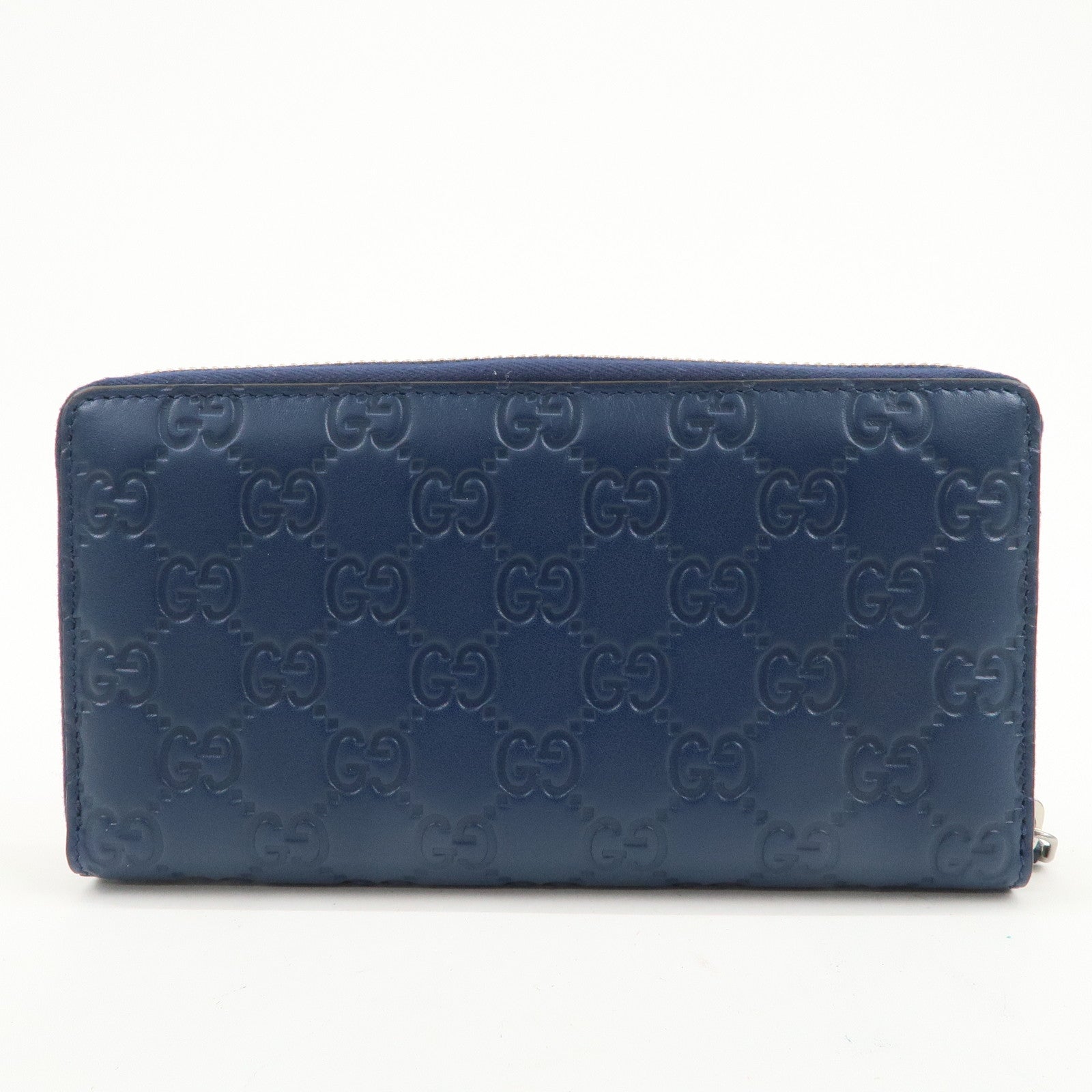 GUCCI Guccissima Leather Round Zippy Long Wallet NY Yankees 547791