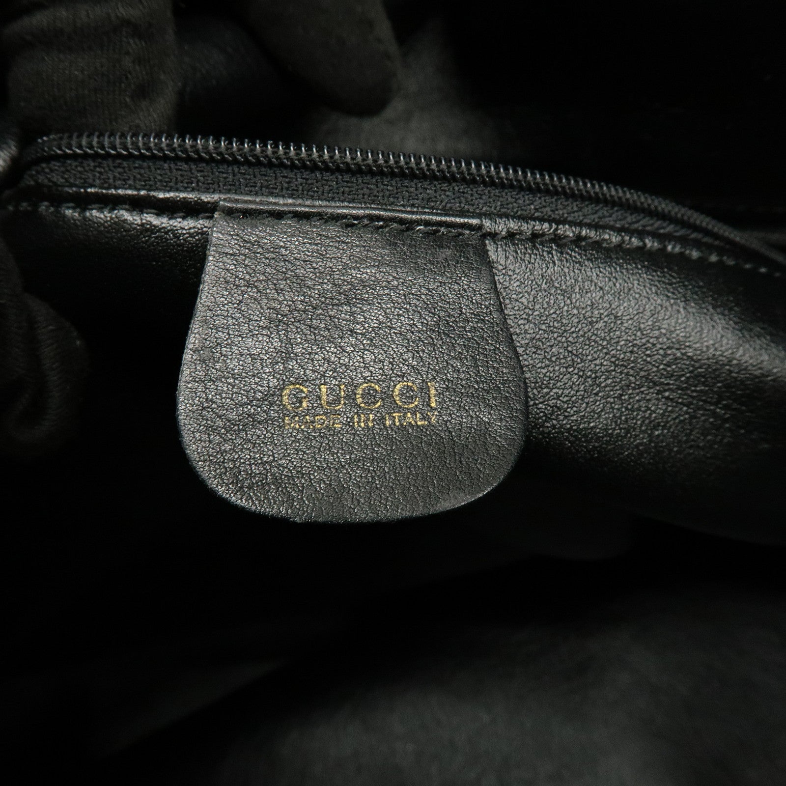 GUCCI Bamboo Leather 2Way Hand Shoulder Bag Black 001・2058・1577・0