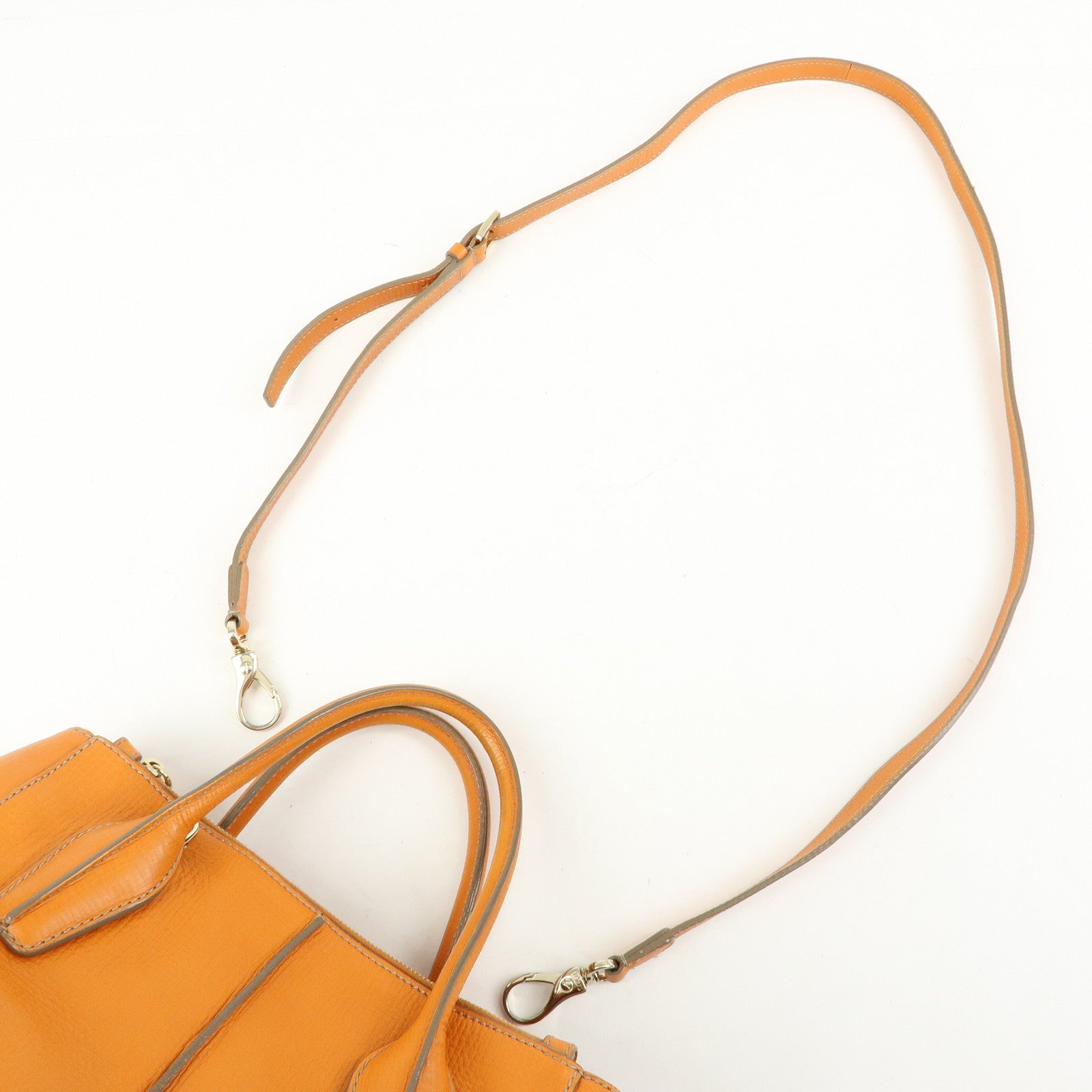 TOD'S D Styling Leather 2Way Bag Hand Bag Shoulder Bag Orange