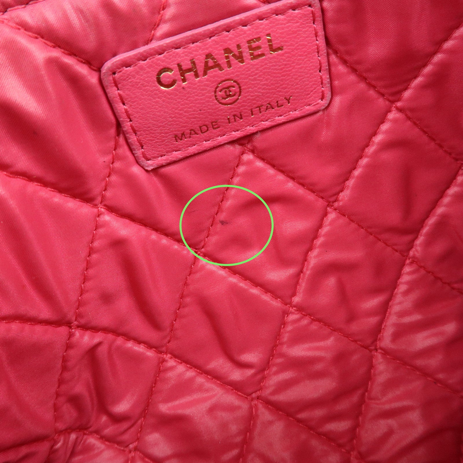 CHANEL Matelasse COCO Mark Lamb Skin Cosmetic Accessory Pouch Pink