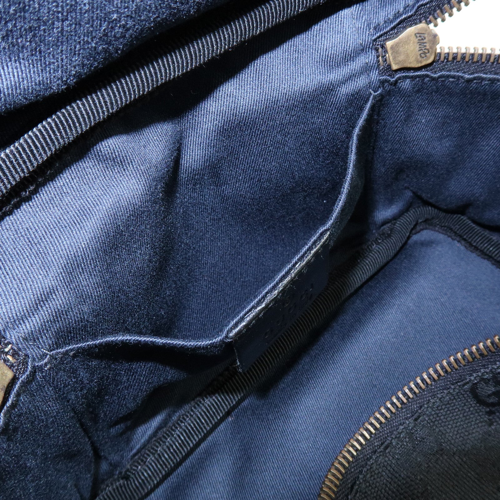 GUCCI GG Canvas Leather Vanity Case Cosmetic Pouch Black 106646