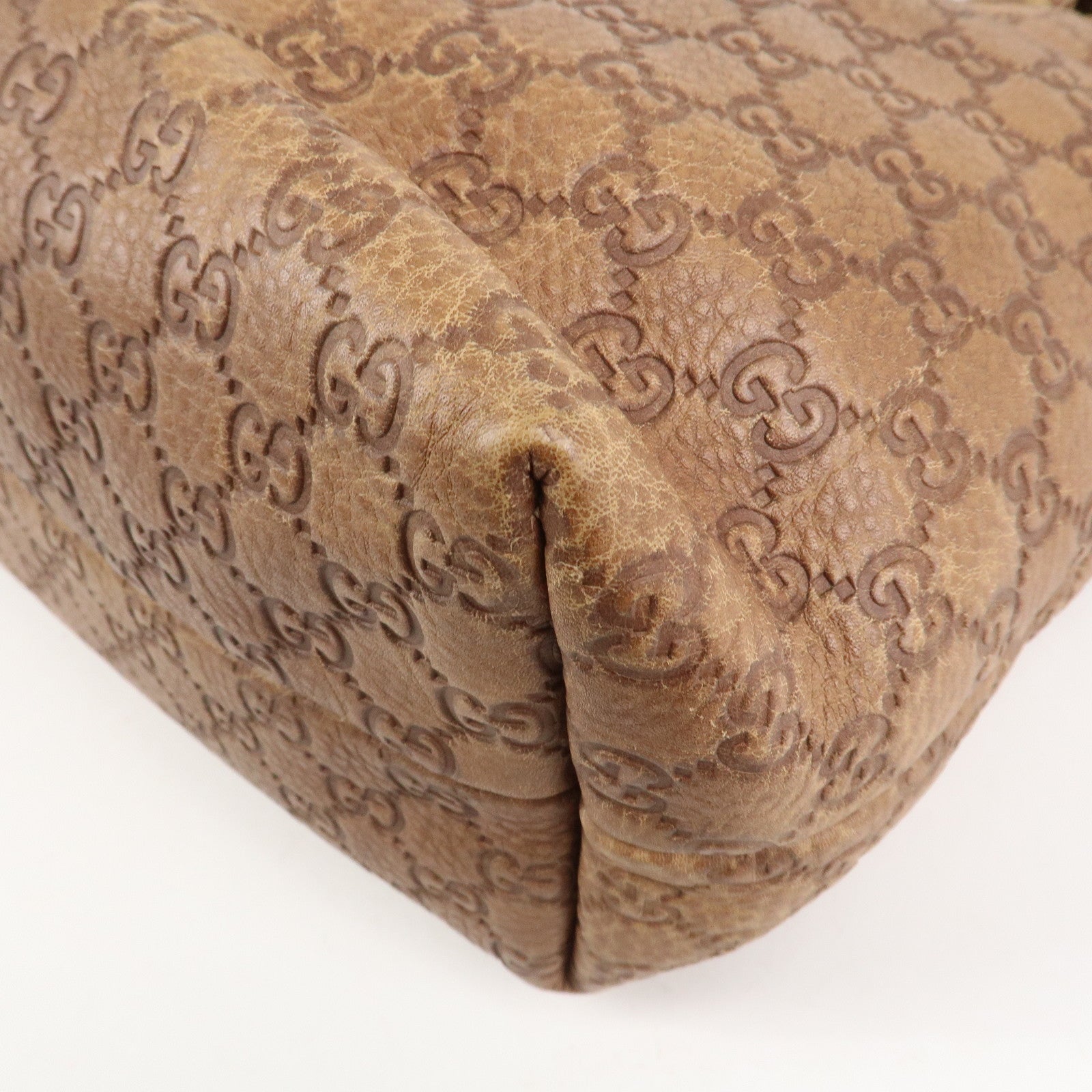 GUCCI Bamboo Guccissima Leather Tote Bag Brown Tassel 218780 Used