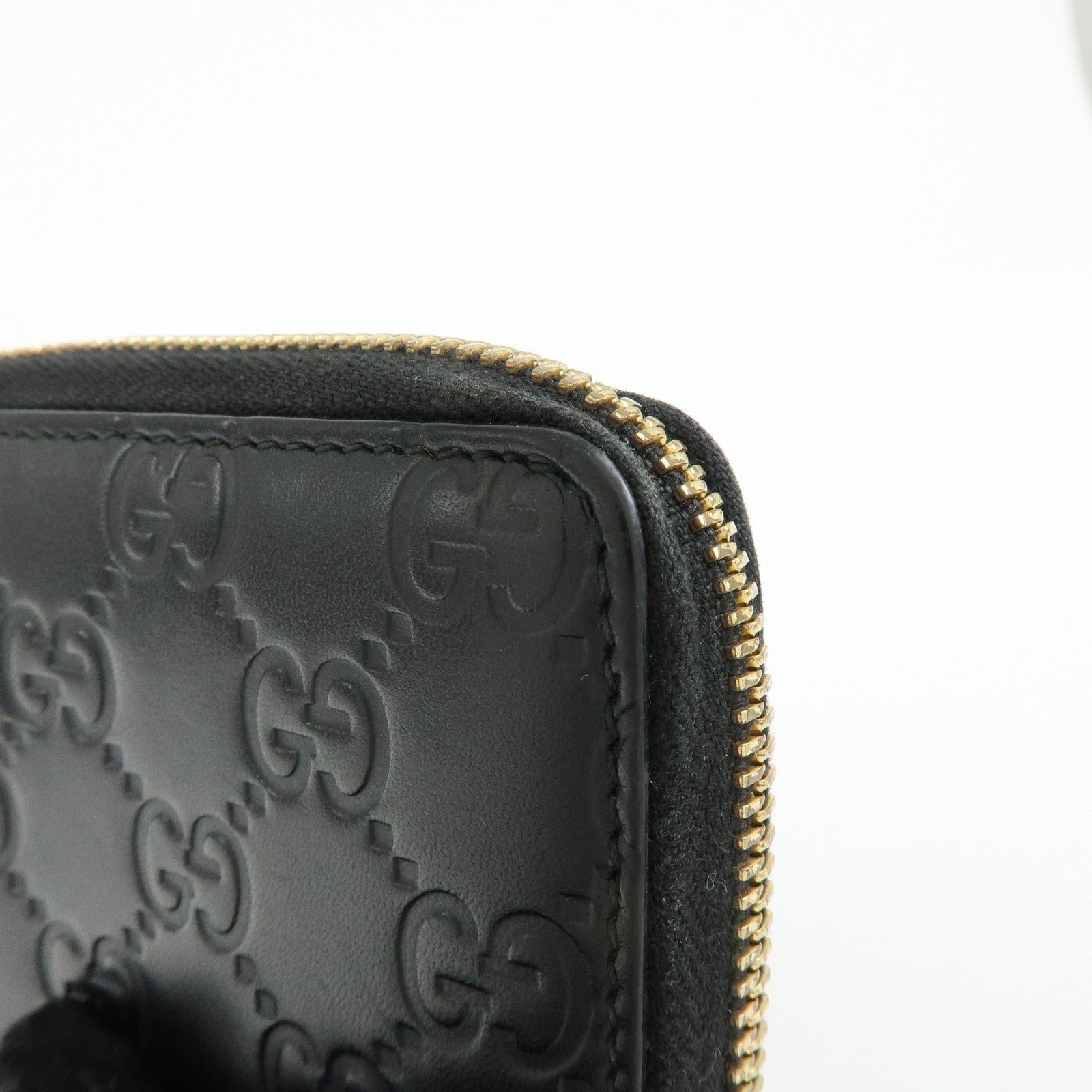 GUCCI Guccissima Leather Zip Around Coin Case Card Holder 447939