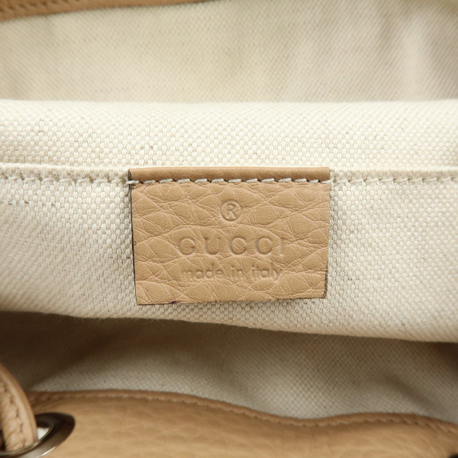 GUCCI Bamboo Leather Tassel Backpack Rucksack Pink Beige 370833