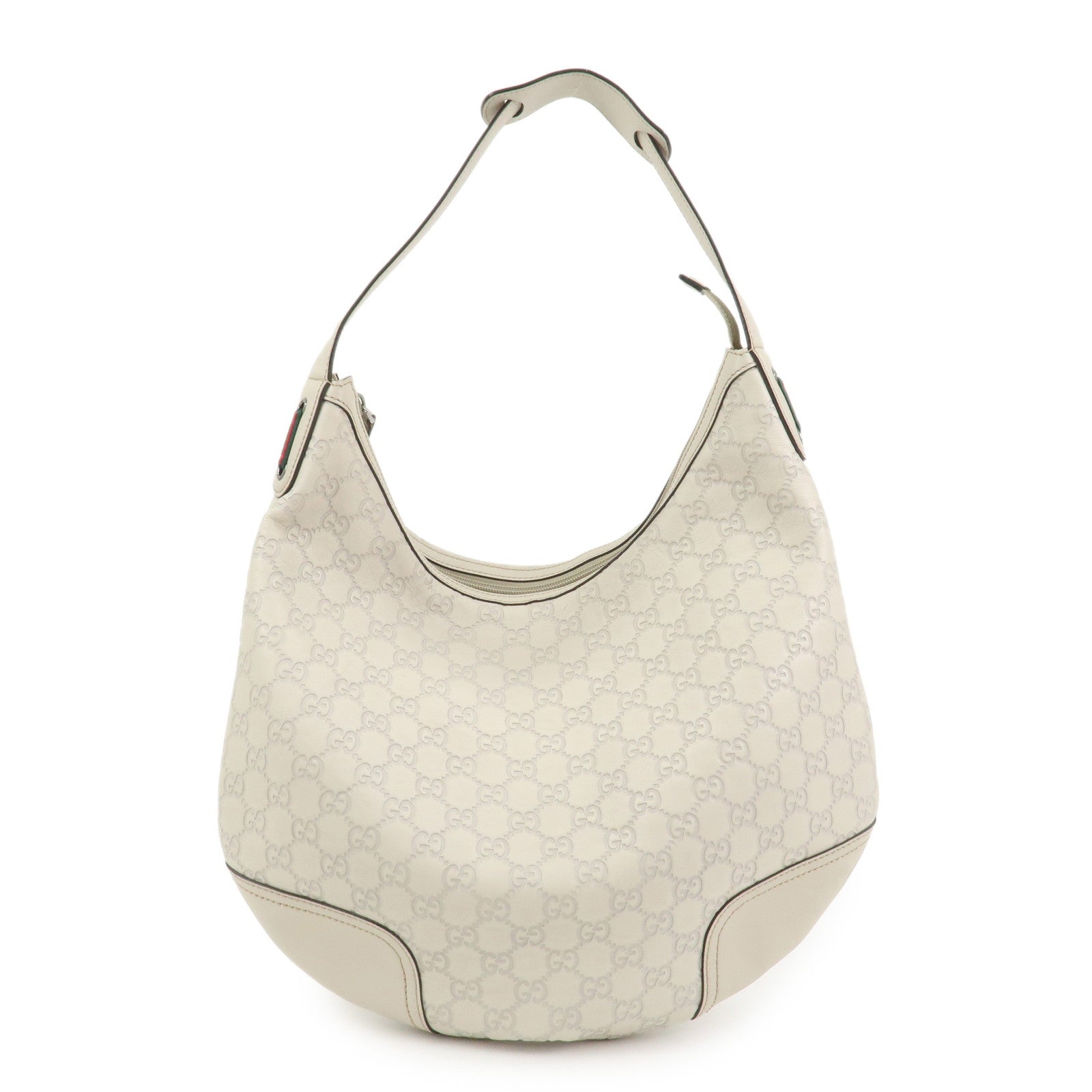 GUCCI Sherry Guccissima Leather Shoulder Bag Hand Bag Ivory 293596
