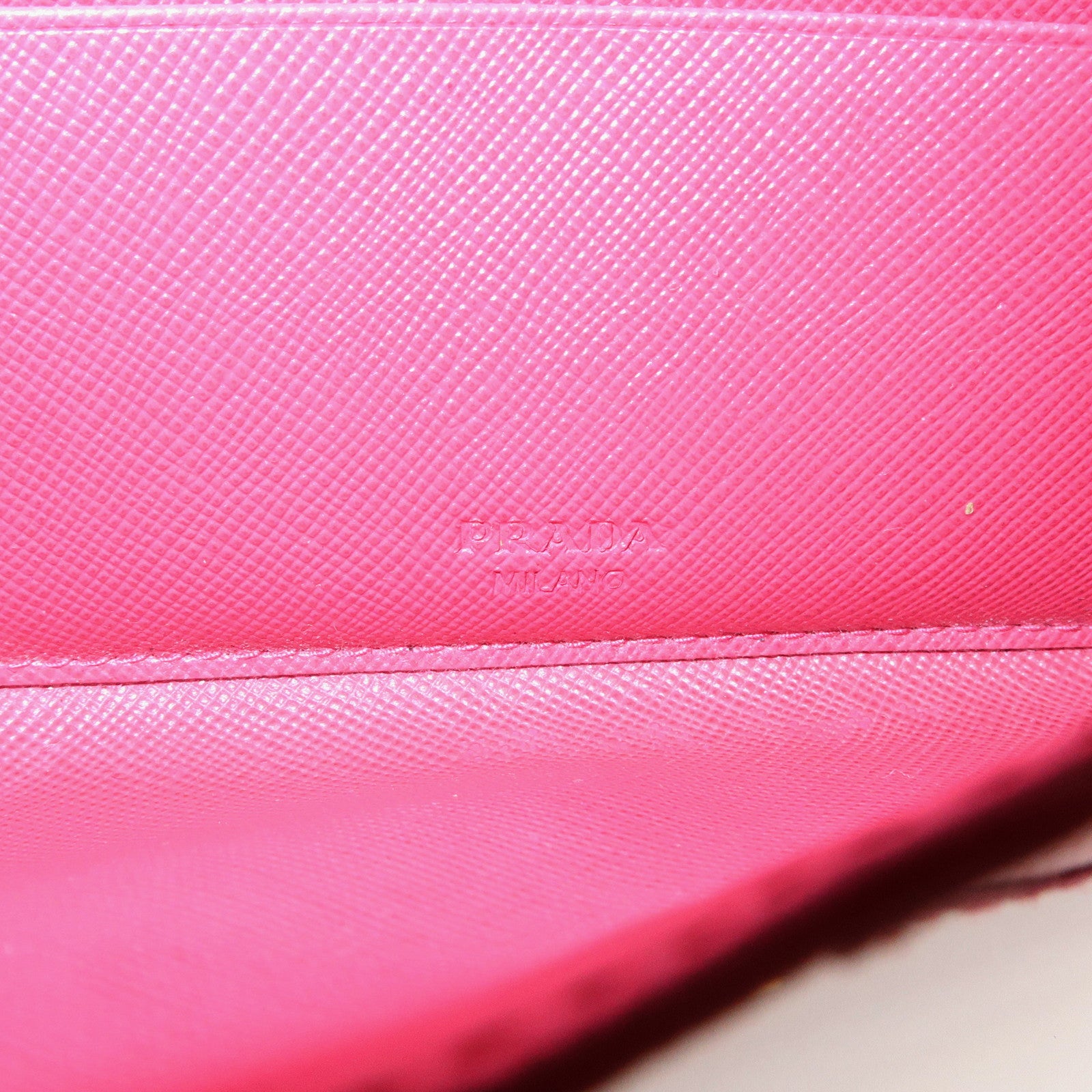 PRADA Saffiano Leather Pouch Document Folder Wallet Pink 1MF003