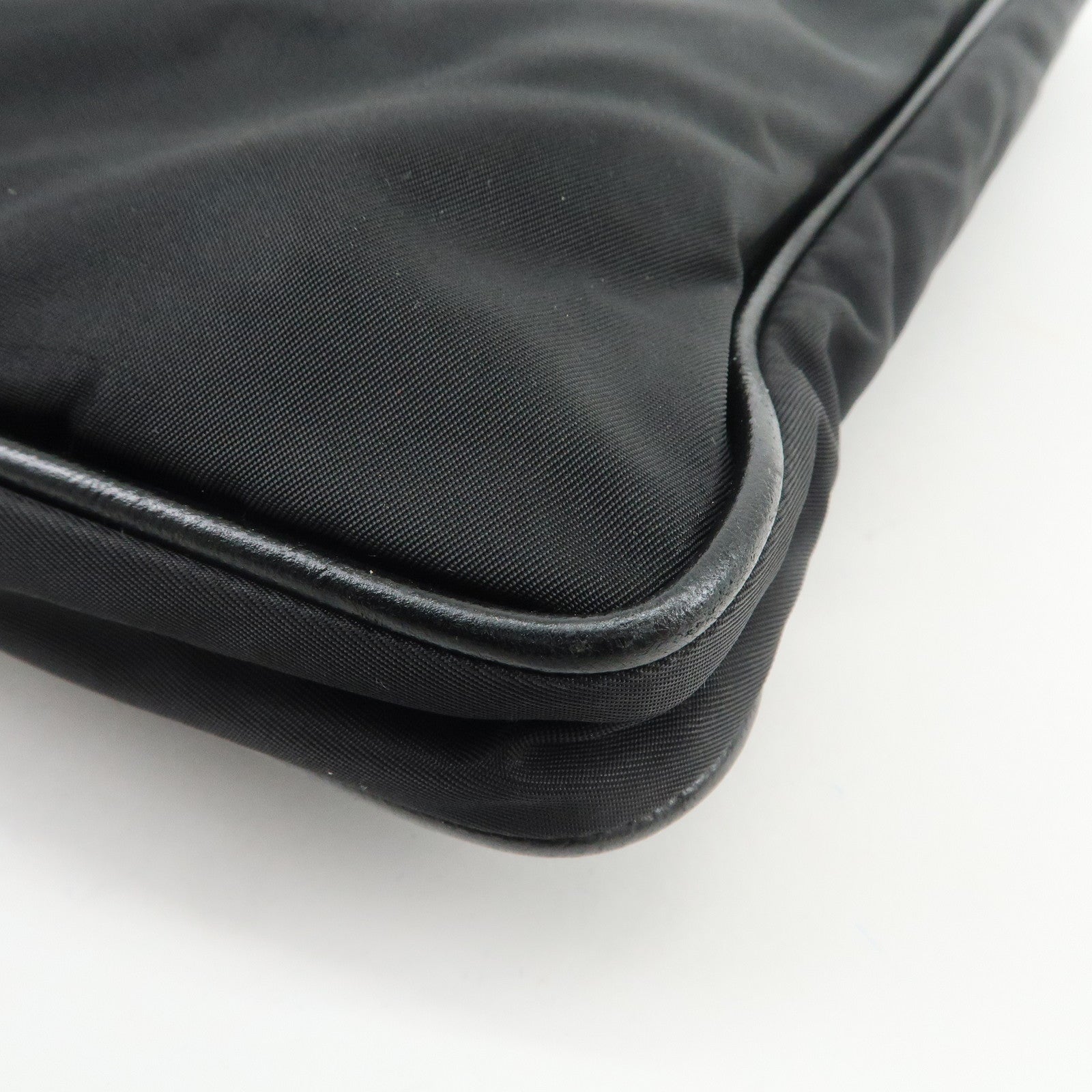 PRADA Triangle Logo Nylon Leather Shoulder Bag Crossbody Bag VA0348