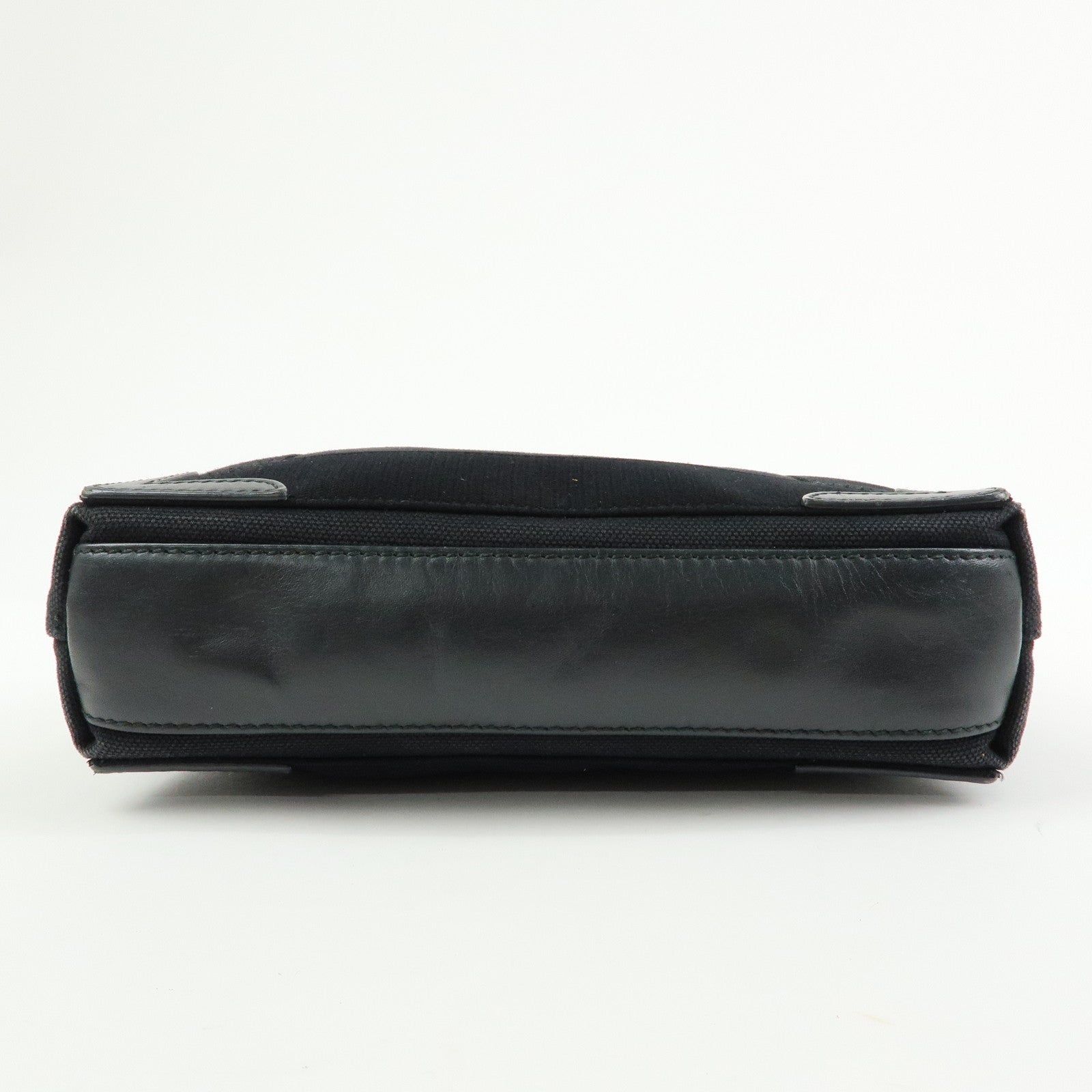 BALENCIAGA Navy Cabas XS Canvas Leather 2Way Bag Black 390346