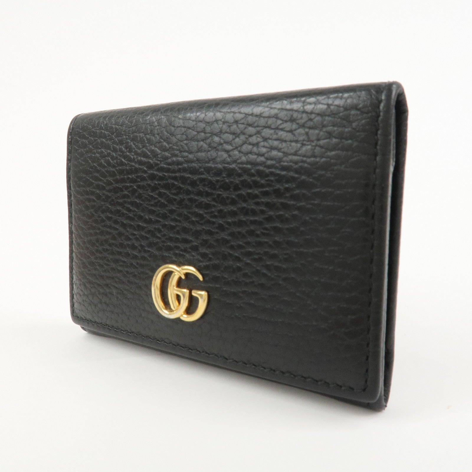 GUCCI GG Marmont Leather Card Case Card Holder Black 474748