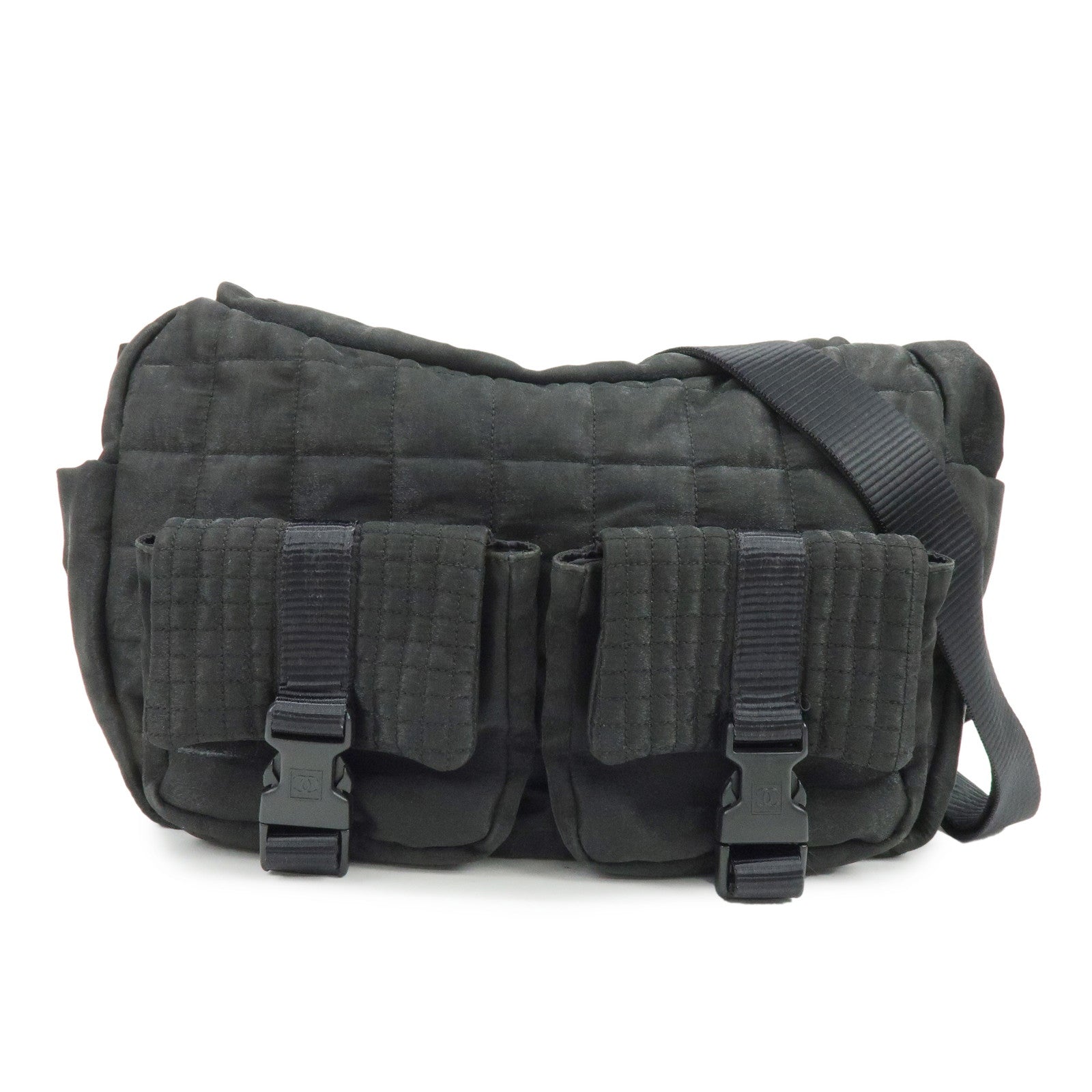 CHANEL Sports Line Nylon Shoulder Bag Crossbody Bag Black