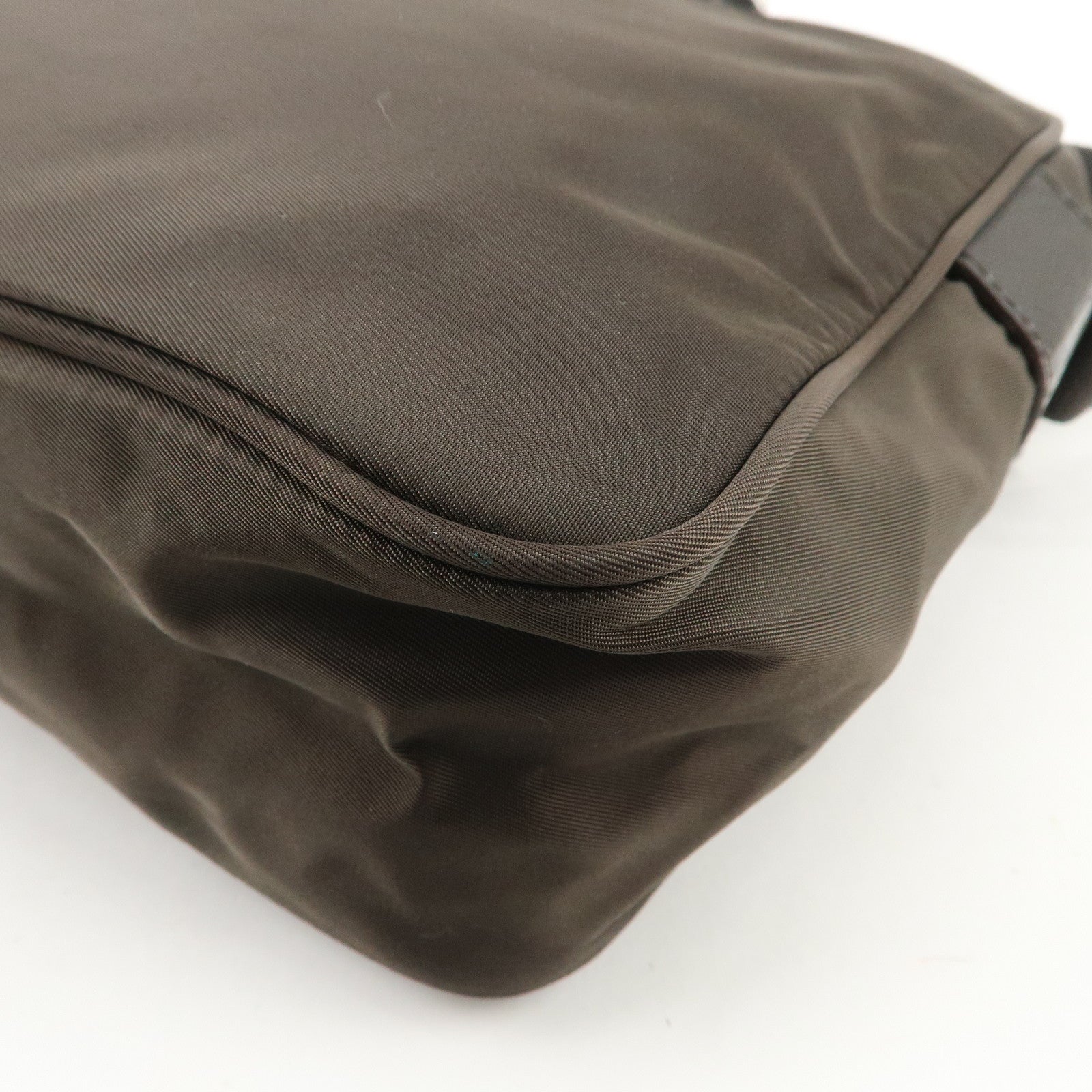 PRADA Triangle Logo Nylon Leather Shoulder Bag Crossbody Bag