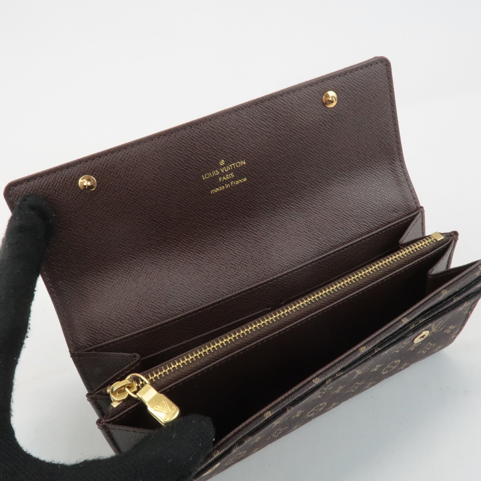 Louis Vuitton Monogram Mini Lin Portefeuille Sarah Long Wallet M95234 Used