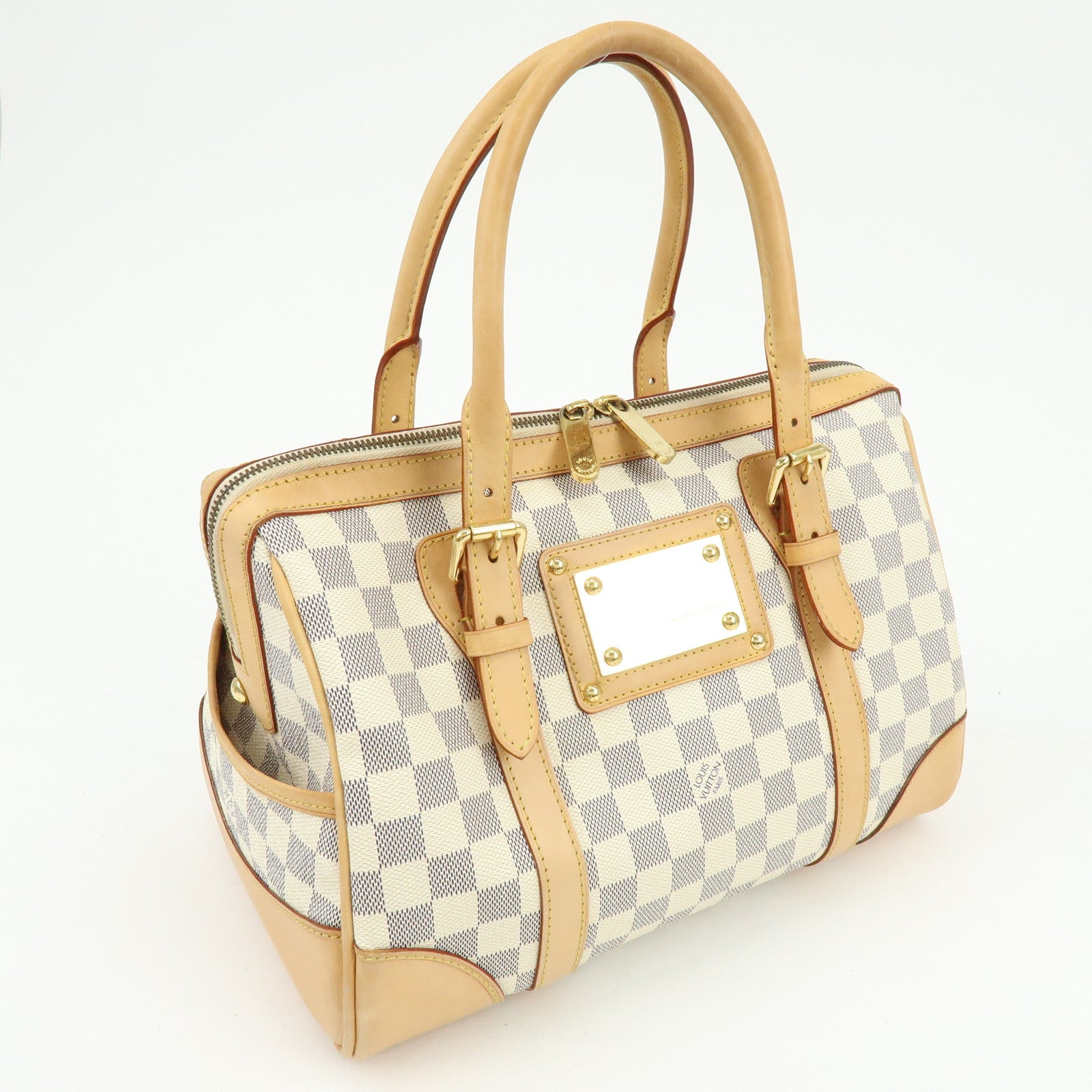 Louis Vuitton Damier Azur Leather Canvas Berkeley Hand Bag N52001