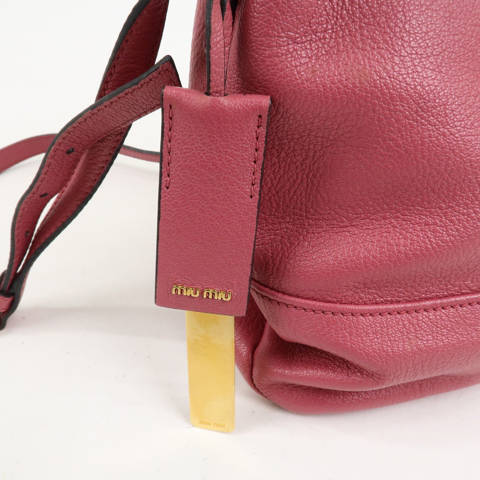 MIU MIU Madras 2Way Bag Hand Bag Shoulder Bag Pink RR1951