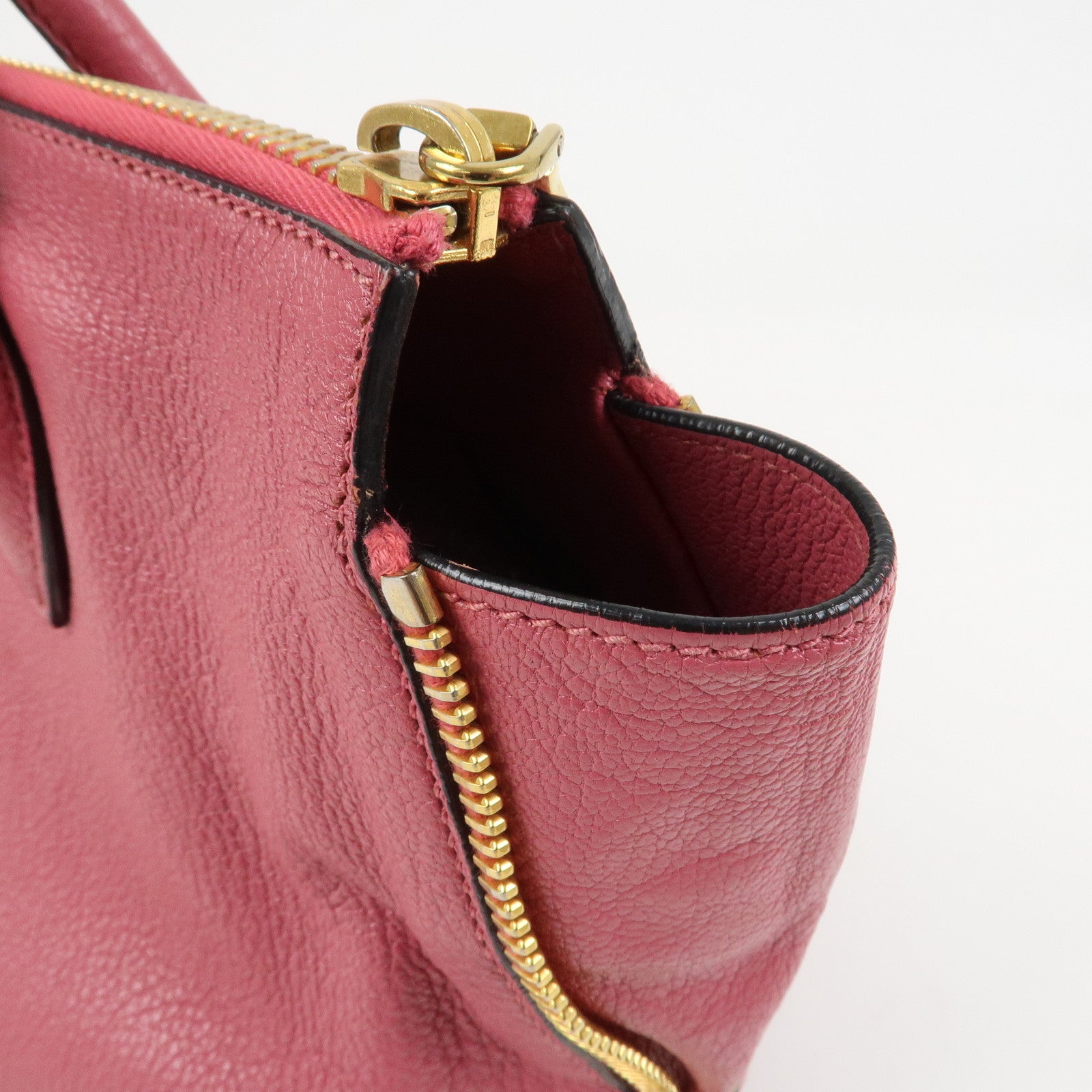MIU MIU Logo Madras Leather 2WAY Bag Hand Bag Shoulder Bag RN1016