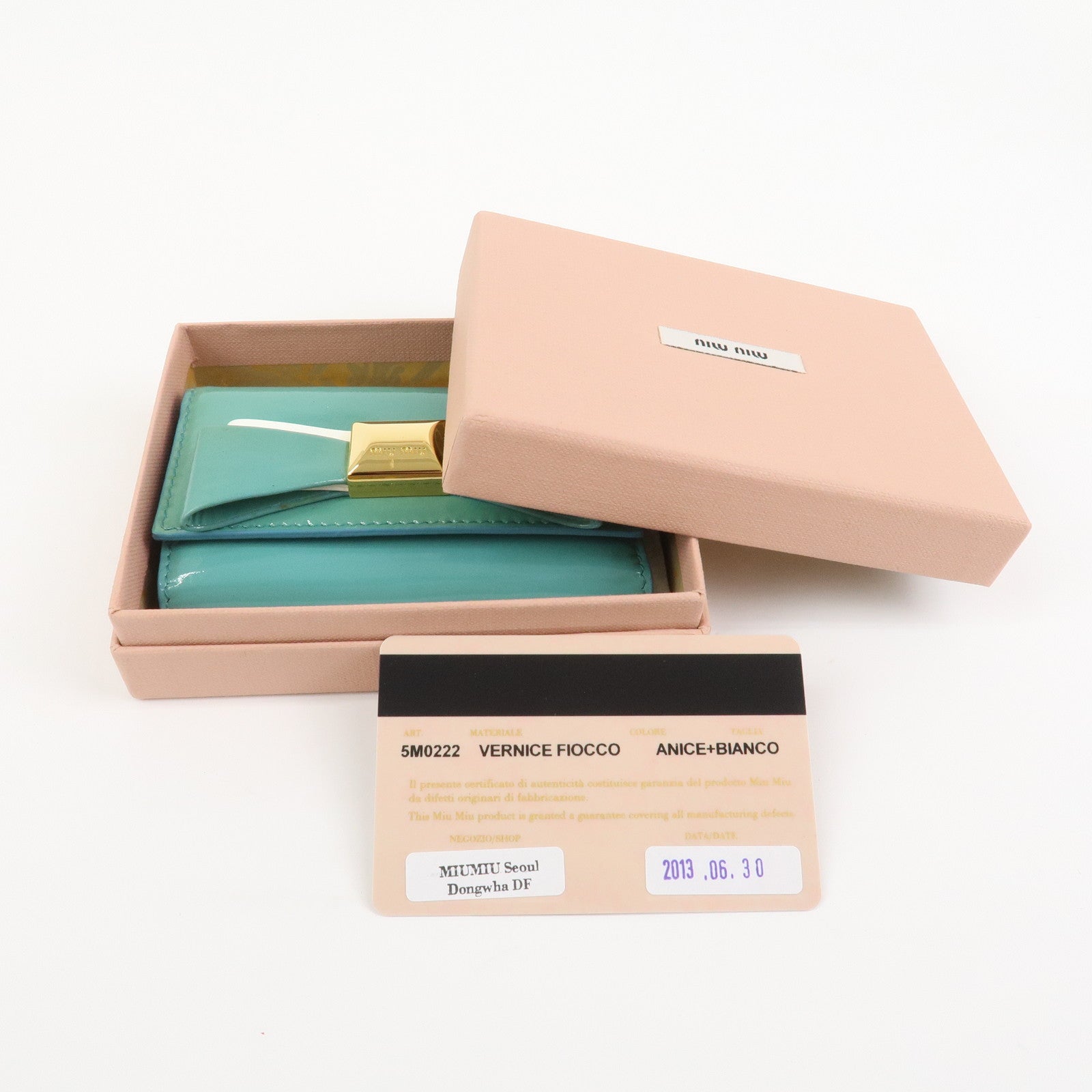 MIU MIU Matelasse Set of 3 Wallet Key Case Pink Beige Green