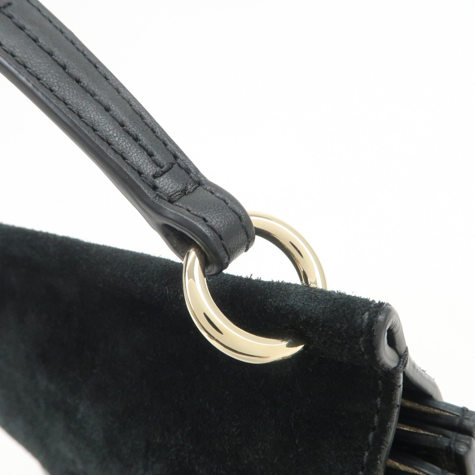 Chloe Faye Suede Leather 2Way Bag Hand Bag Shoulder Bag Black