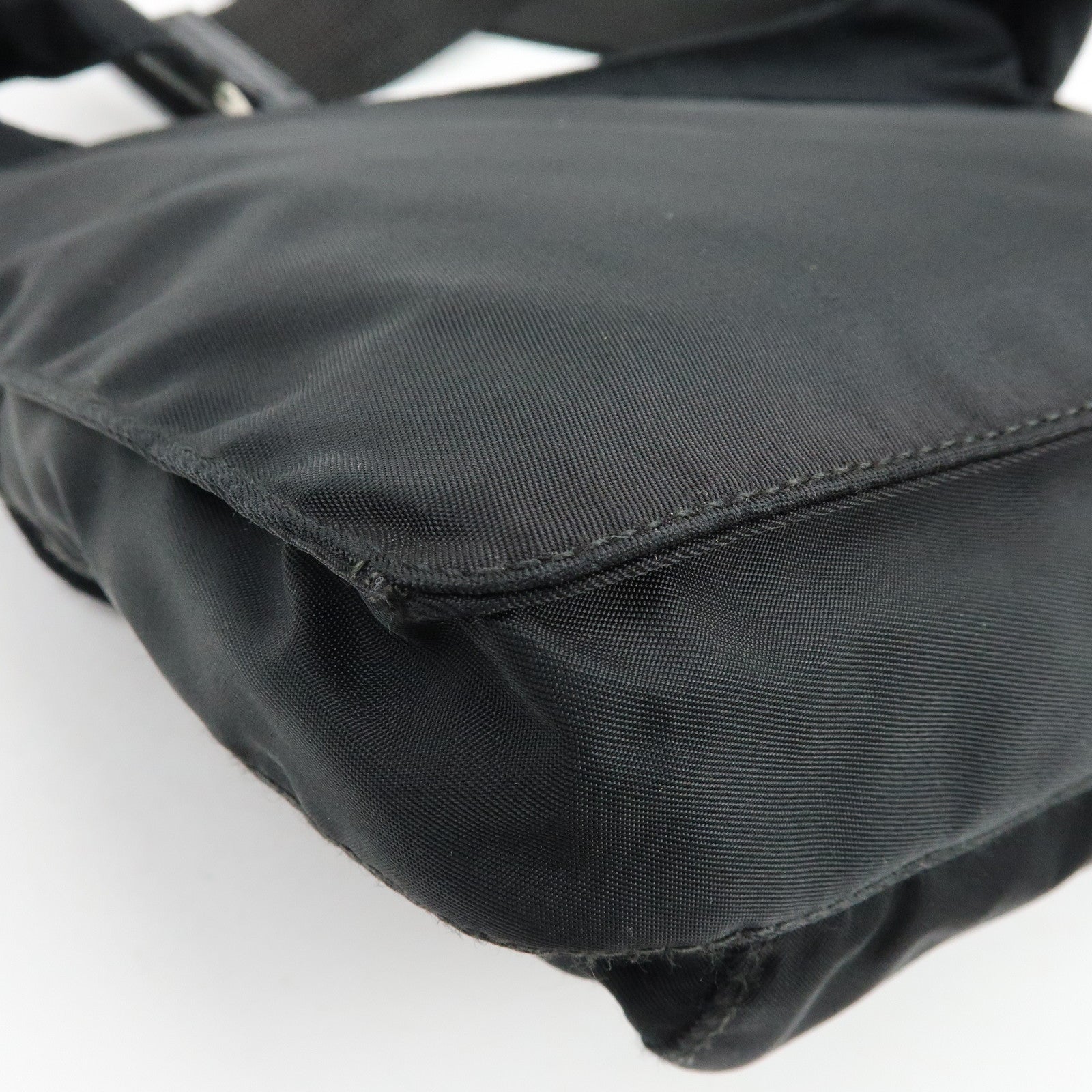PRADA Triangle Logo Nylon Shoulder Bag Crossbody Bag Black