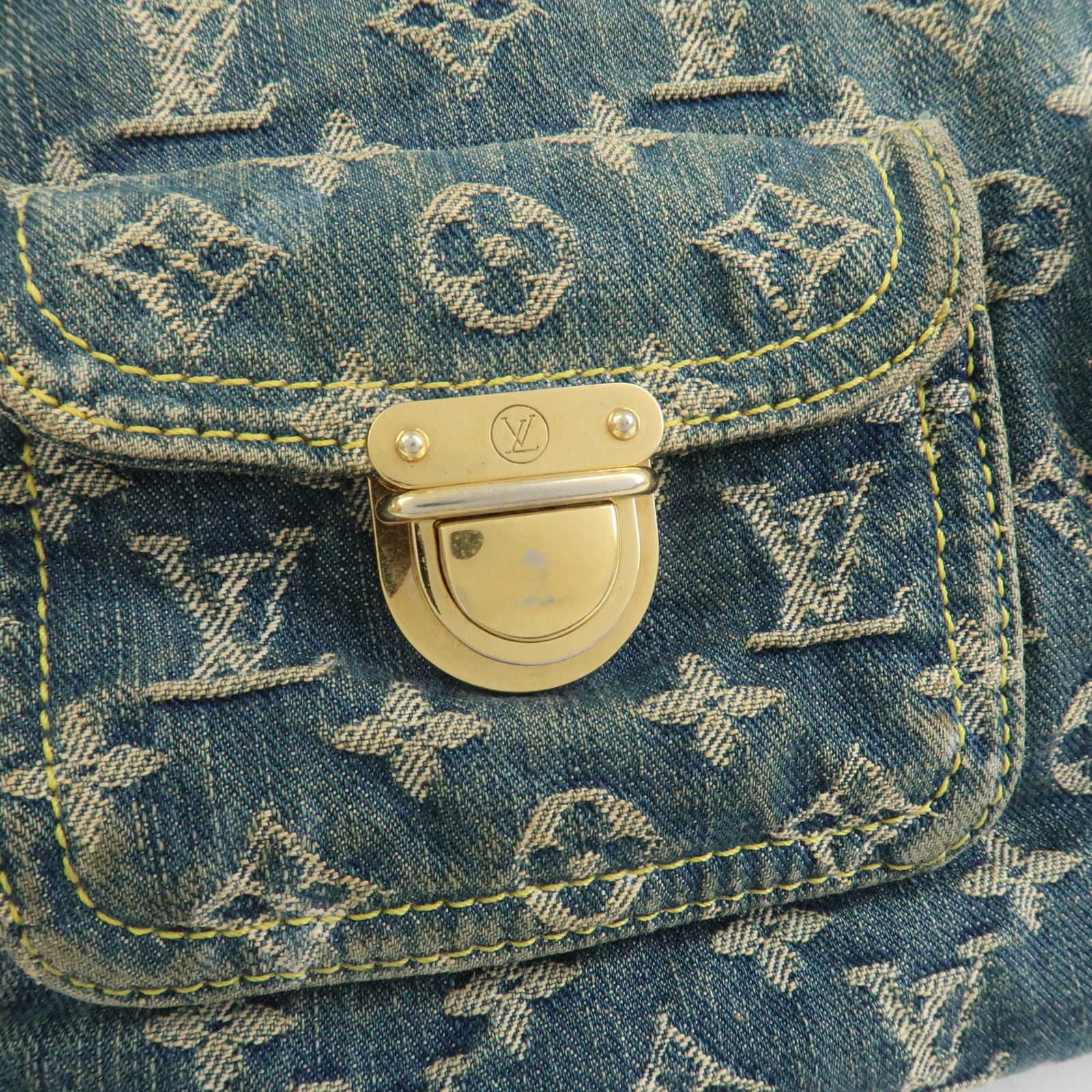 Louis Vuitton Monogram Denim Baggy GM Shoulder Bag Blue M95048