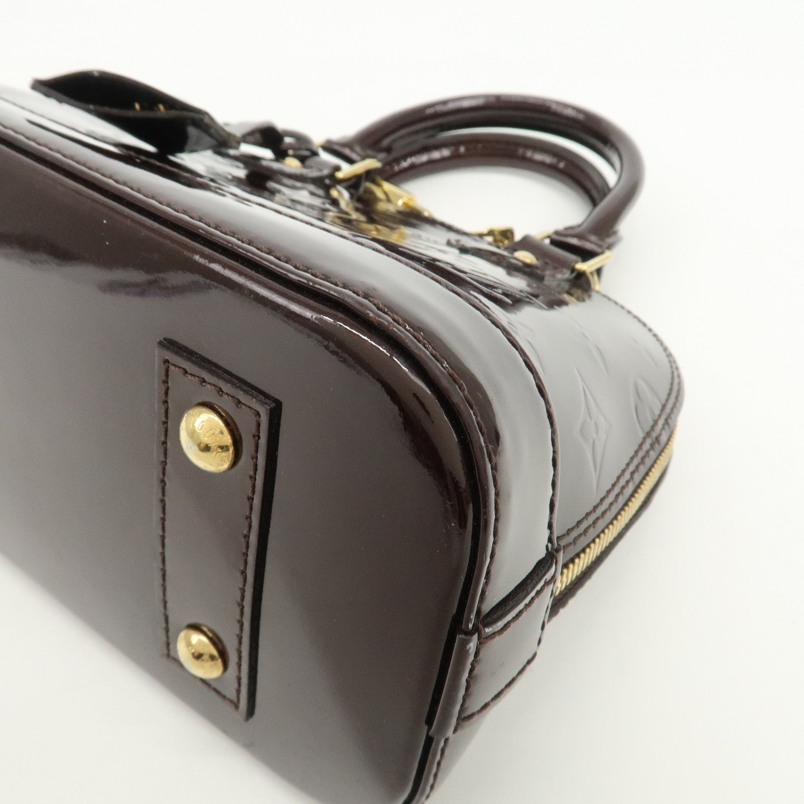 Louis Vuitton Monogram Vernis Alma BB 2Way Hand Bag Amarante M91678