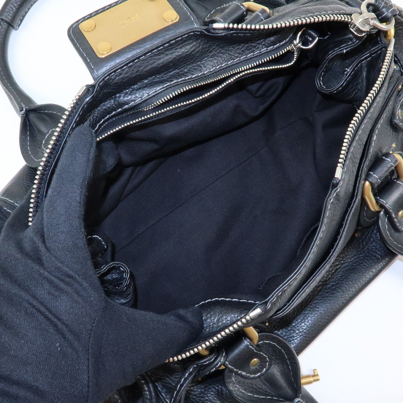 Chloe Paddington Leather Tote Bag Hand Bag Black