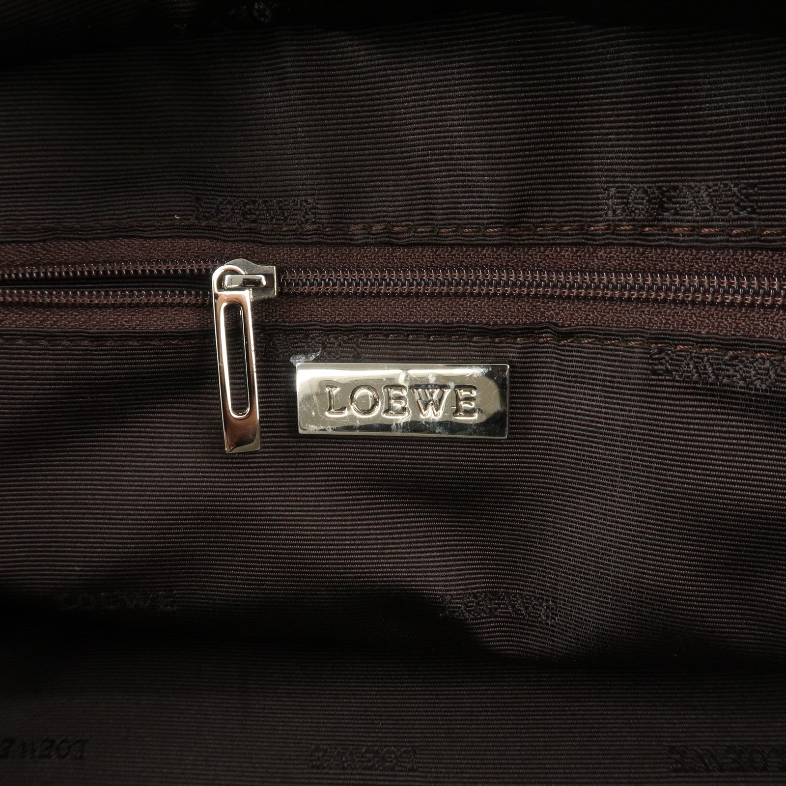 LOEWE Anagram Amazona 28 Suede Leather Hand Bag Ivory Brown Used