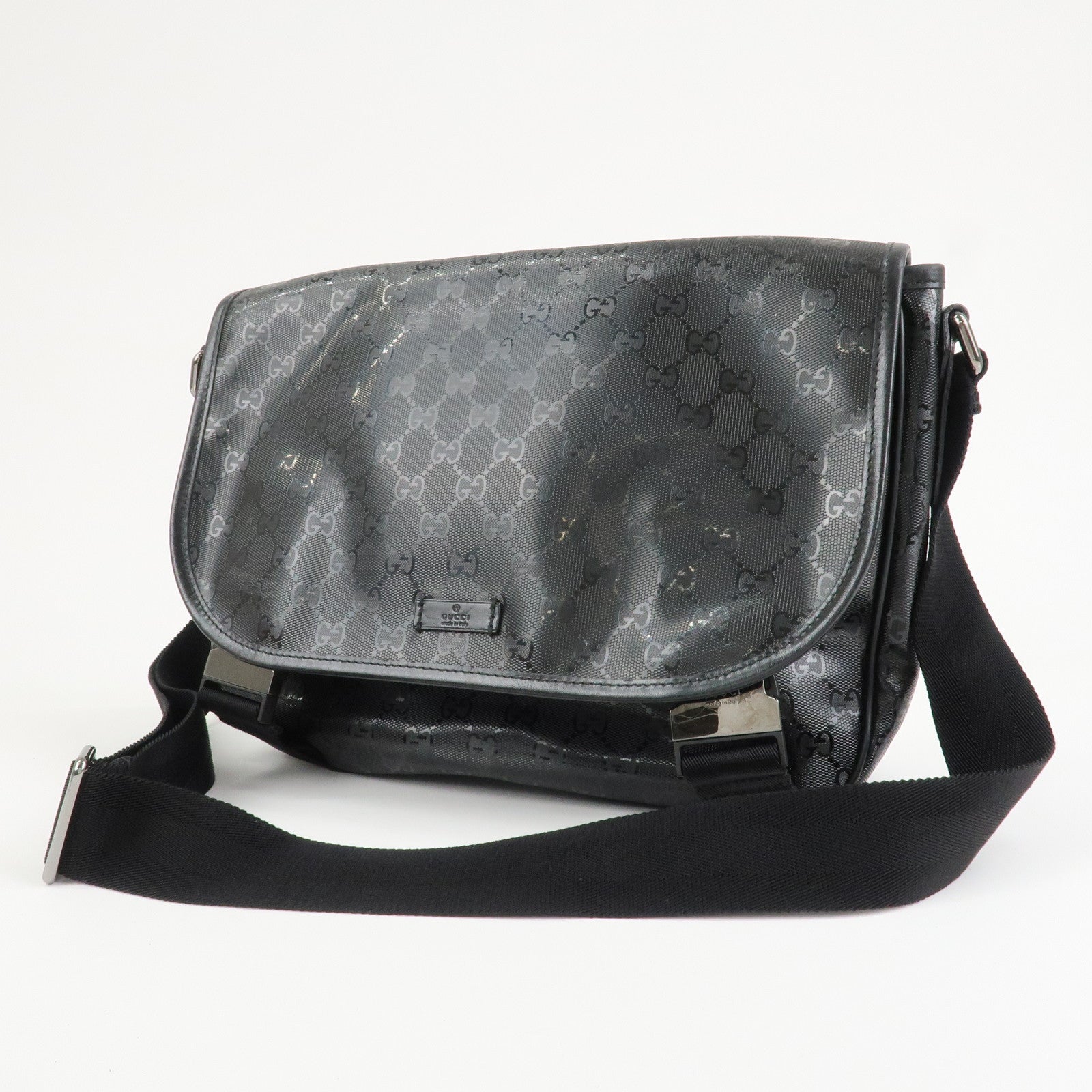 GUCCI GG Implement Canvas Shoulder Bag Crossbody Bag Black 201732