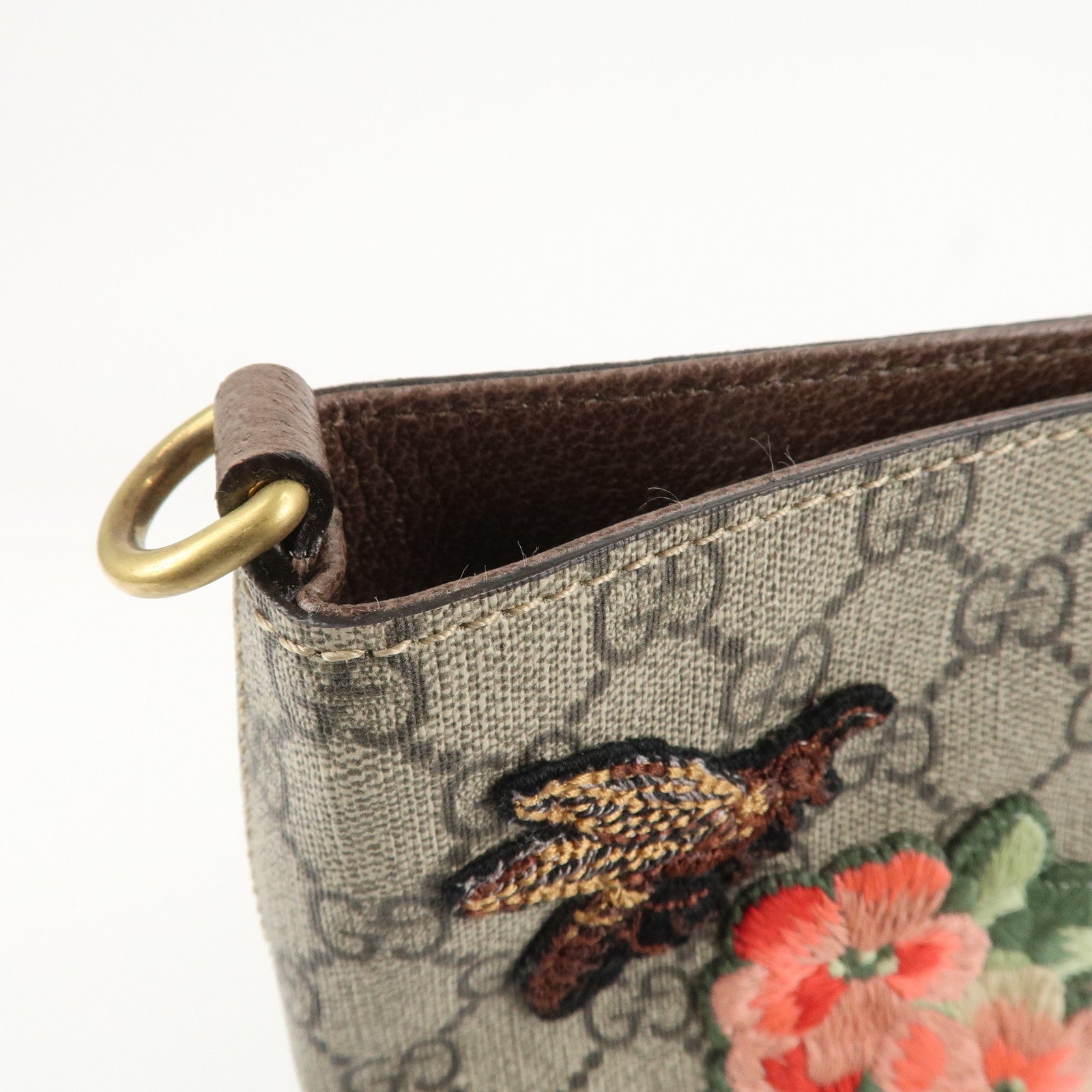 GUCCI GG Supreme Canvas Leather 2WAY Tote Bag Beige Brown 474085 Used