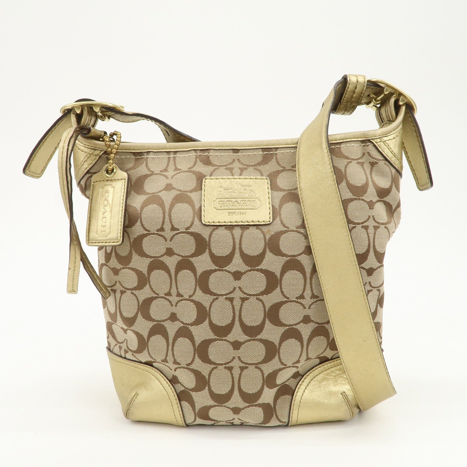 COACH Signature Canvas Leather Set of 2 Shoulder Bag Crossbody Bag
