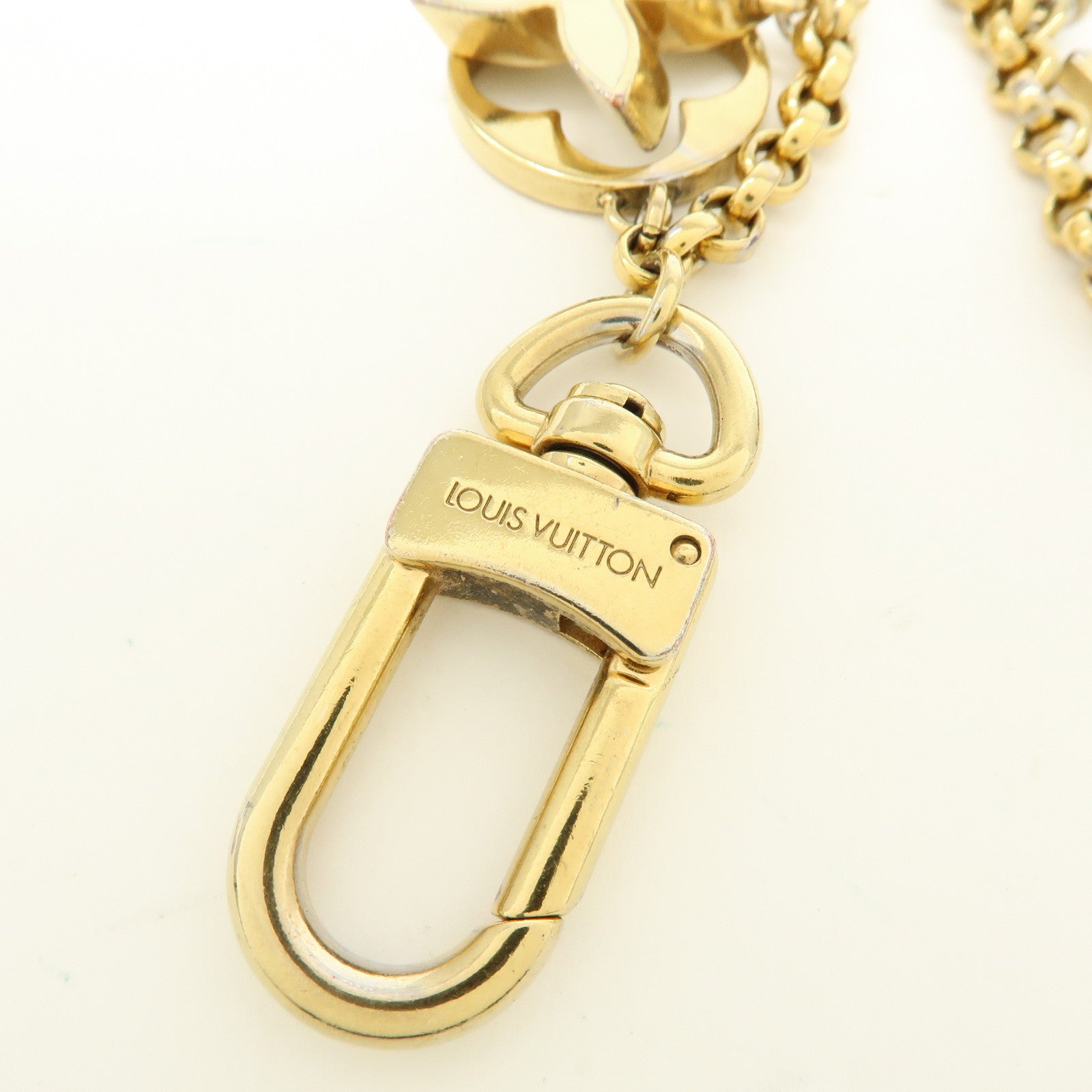 Louis Vuitton Fleur de Monogram Bag Charm Key Chain Gold M65111